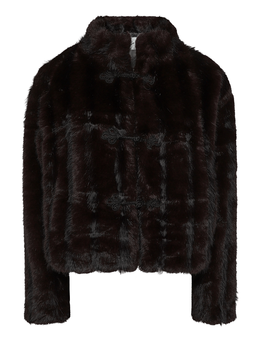 Topshop - TSBOON CROPPED DETAIL JACKET OTW - chocolate brown - 0