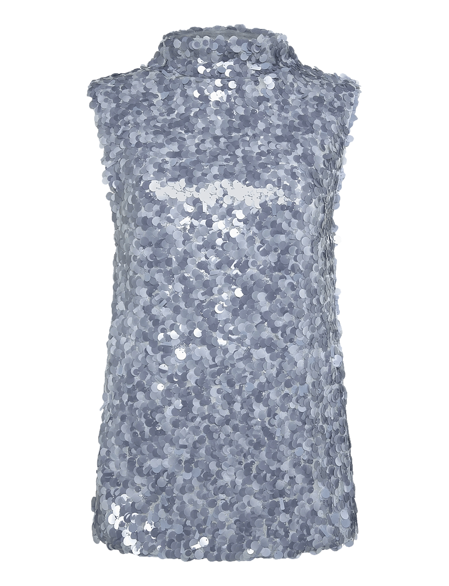 Topshop - TSCARLA SEQUIN SIDE TIE TUNIC TOP JRS - særlige begivenheder - cashmere blue - 1