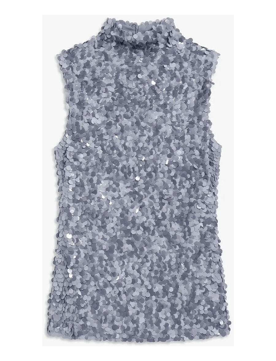Topshop - TSCARLA SEQUIN SIDE TIE TUNIC TOP JRS - special occasions - cashmere blue - 1
