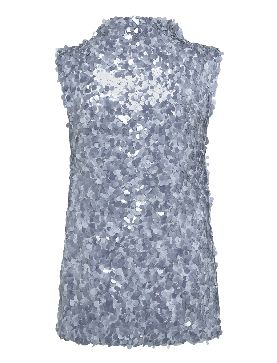 Topshop - TSCARLA SEQUIN SIDE TIE TUNIC TOP JRS - særlige begivenheder - cashmere blue - 2