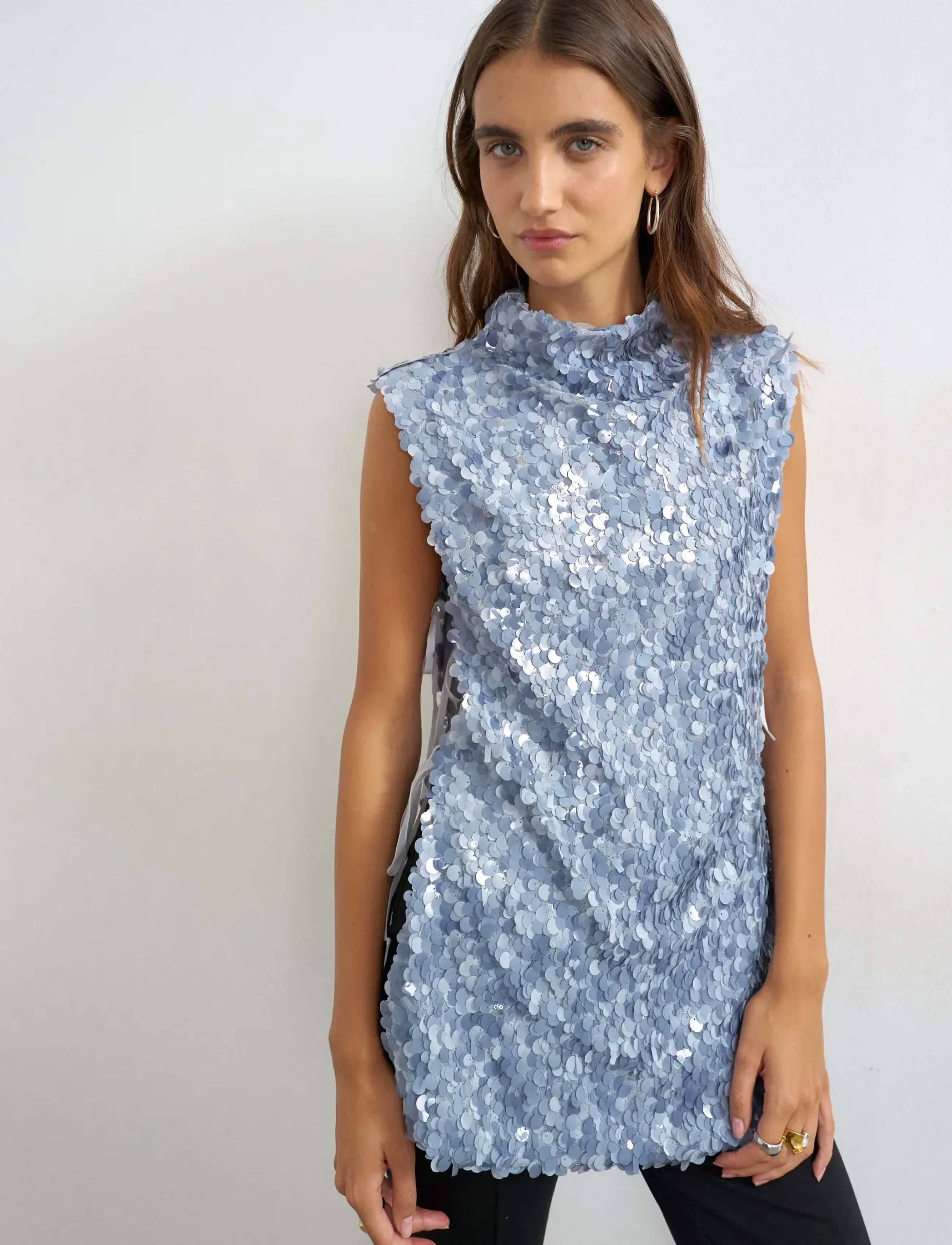 TOPSHOP Tscarla Sequin Side Tie Tunic Top Jrs toppar & linnen dam – bild 4