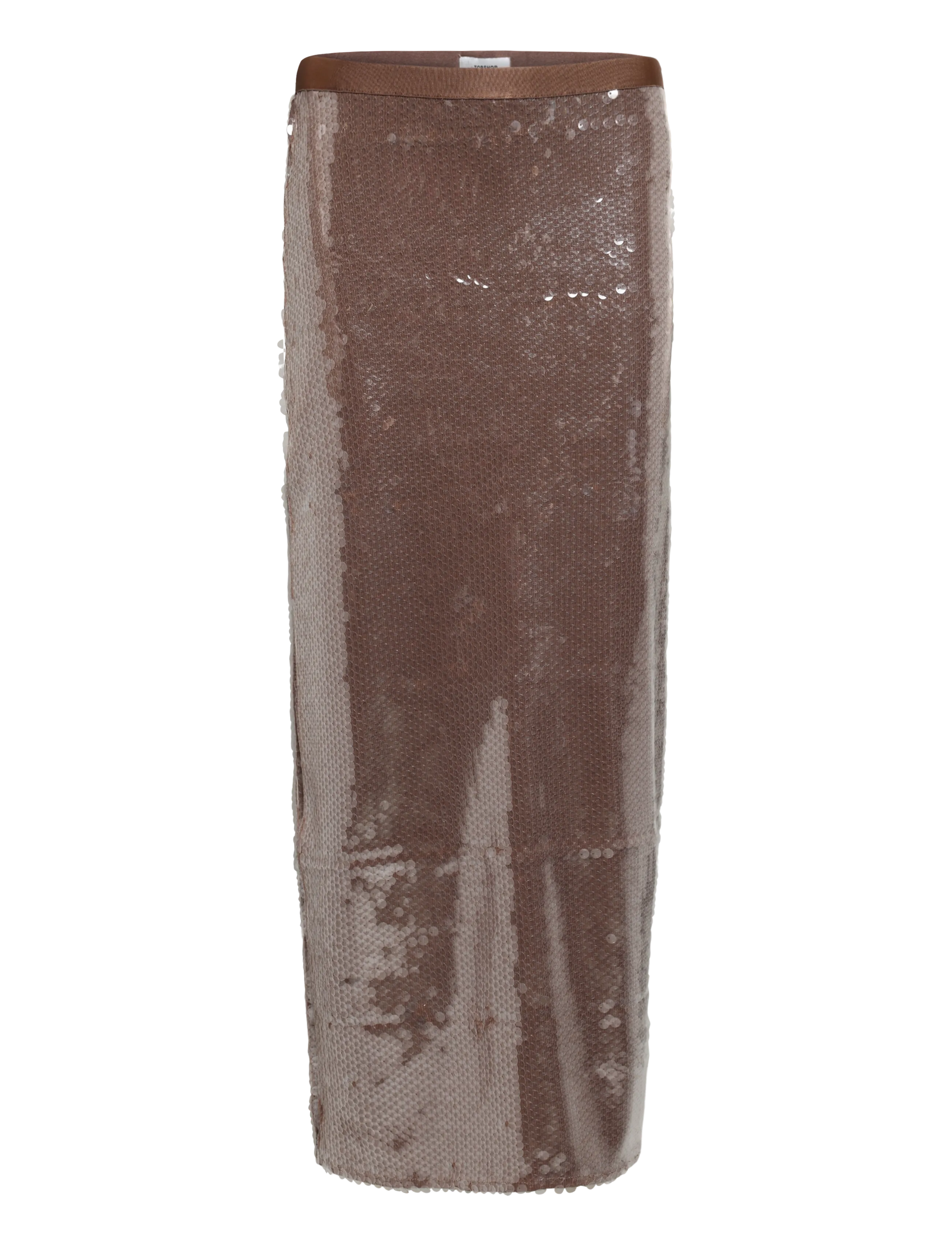 Topshop TSCECIA SEQUIN MAXI SKIRT JRS - Jung - CHOCOLATE BROWN / brown