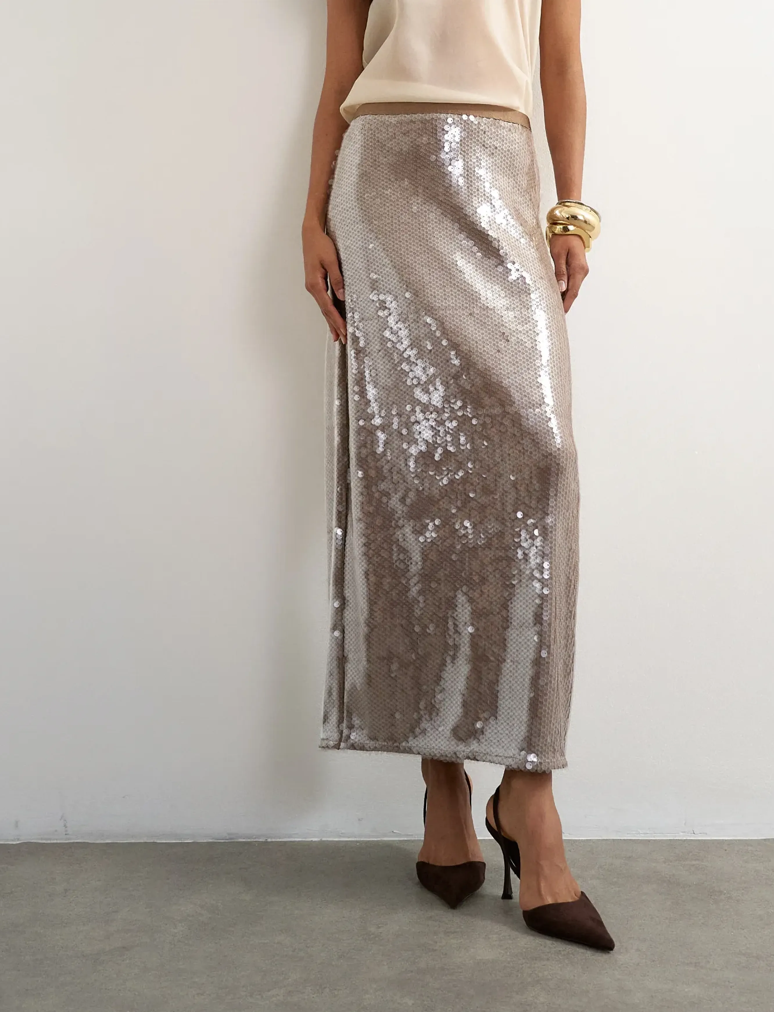 Tscecia Sequin Maxi Skirt Jrs