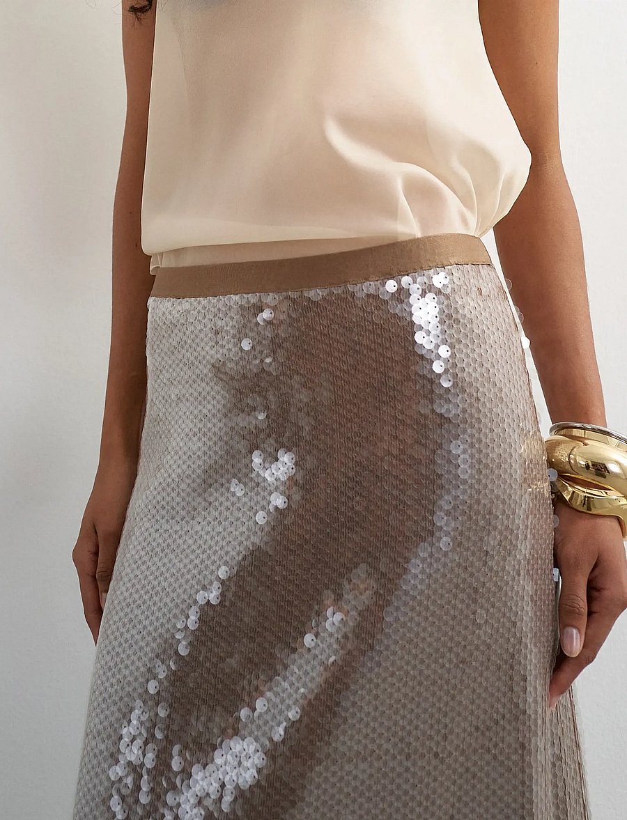 Topshop - TSCECIA SEQUIN MAXI SKIRT JRS - chocolate brown - 4