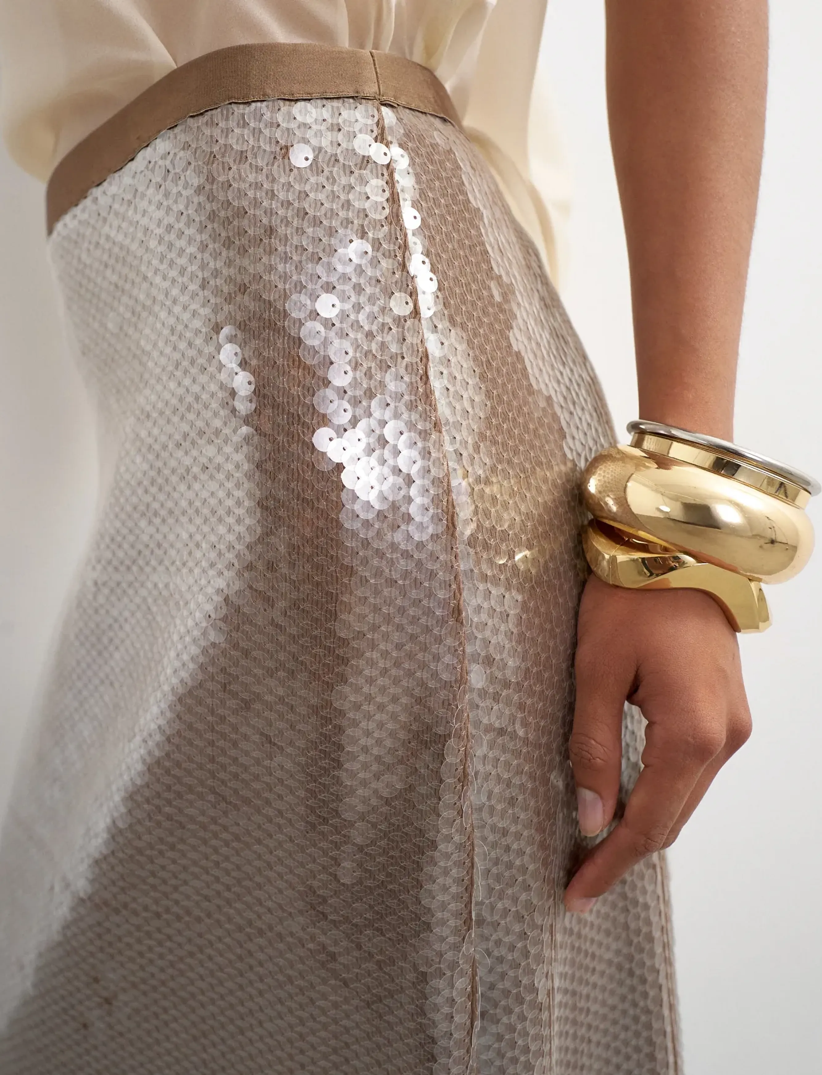 Topshop - TSCECIA SEQUIN MAXI SKIRT JRS - chocolate brown - 5