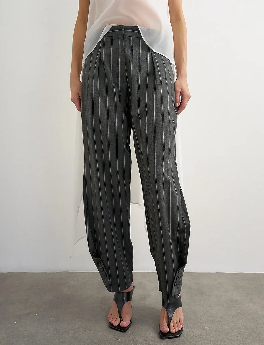 Topshop - TSALAZ STRAIGHT LEG FOLDED TROUSER - anzugshosen - charcoal gray - 0