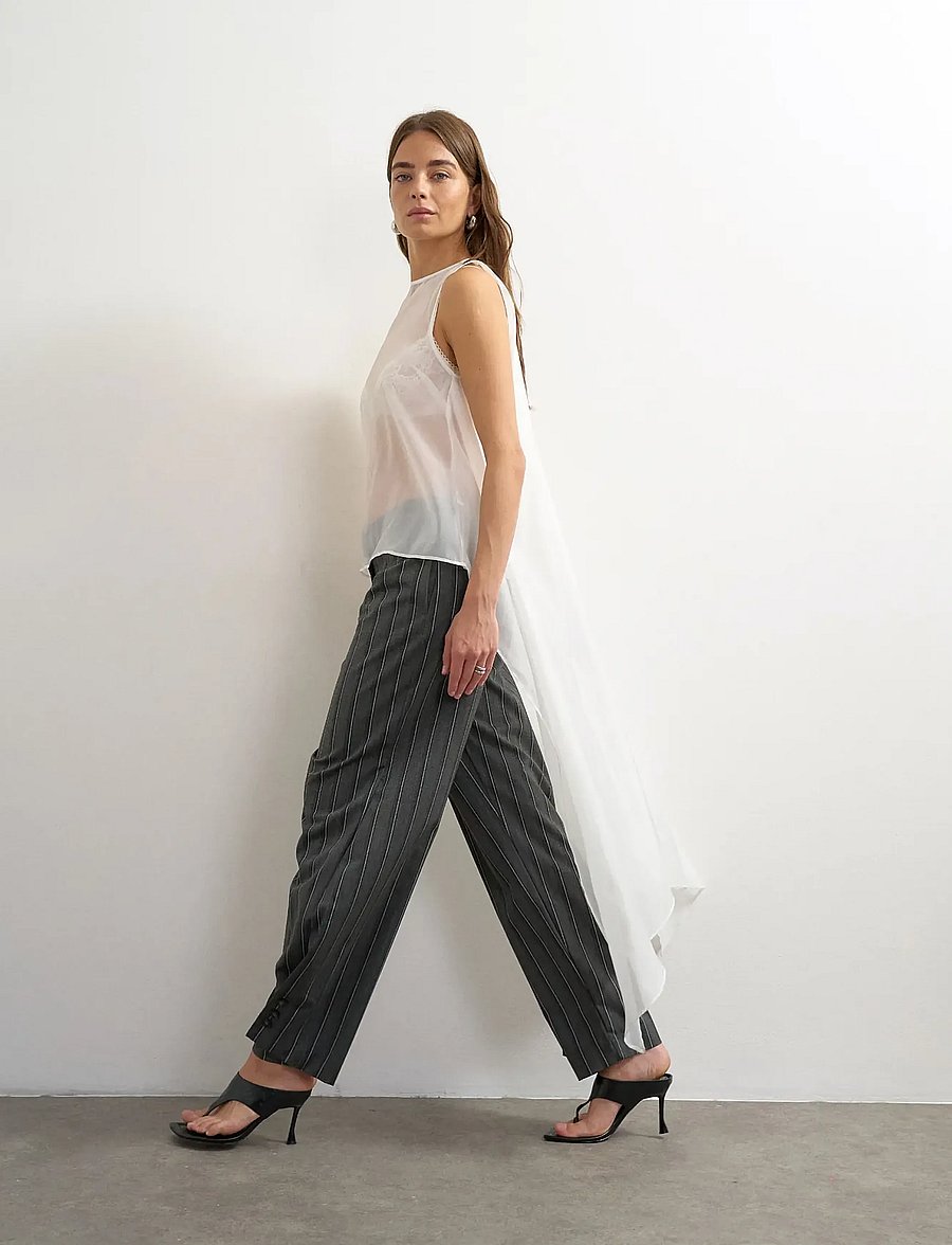 Topshop - TSALAZ STRAIGHT LEG FOLDED TROUSER - anzugshosen - charcoal gray - 4