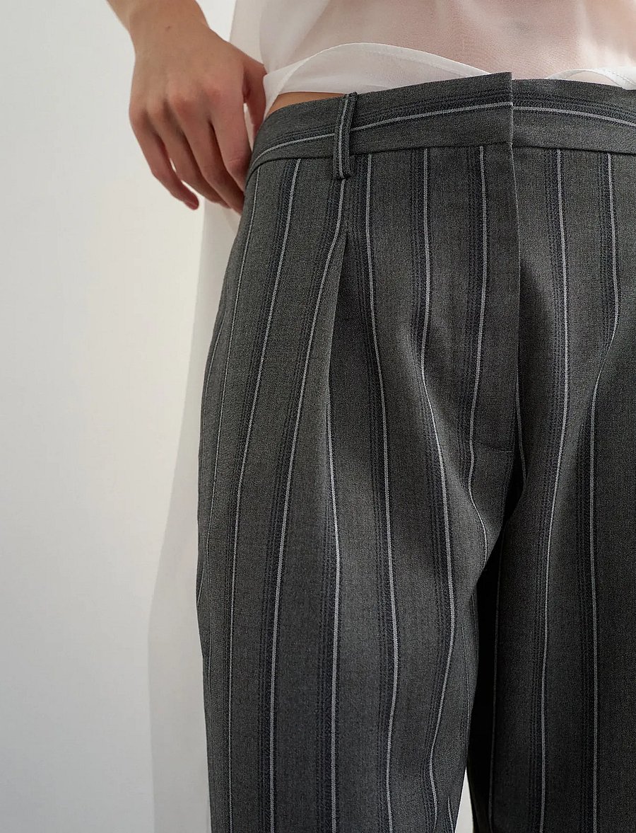 Topshop - TSALAZ STRAIGHT LEG FOLDED TROUSER - anzugshosen - charcoal gray - 5