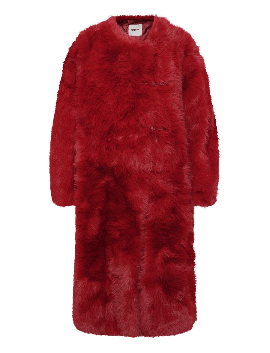 Topshop - TSFRUITY OVERSIZED LONGLINE COAT OTW - fiery red - 1