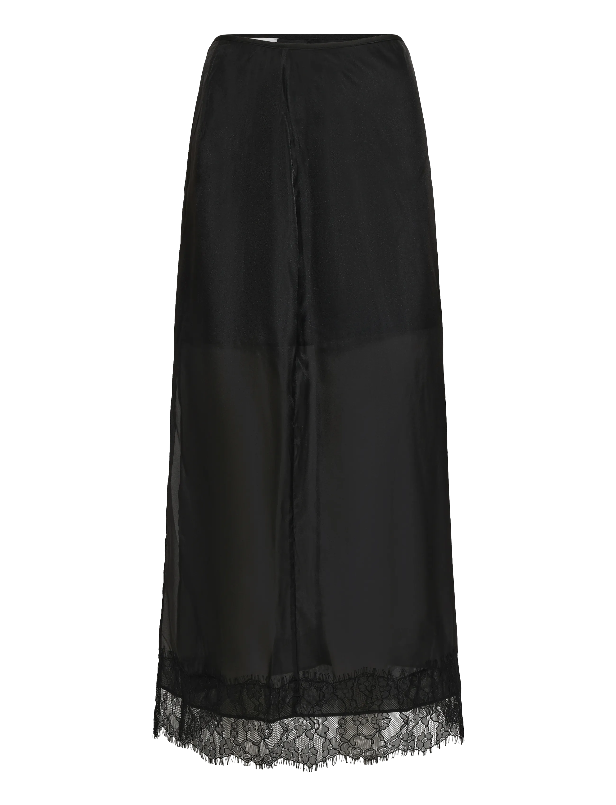 Topshop TSDENA ORGANZA LACE HEM MAXI SKIRT WVN - Skirts - JET BLACK / black