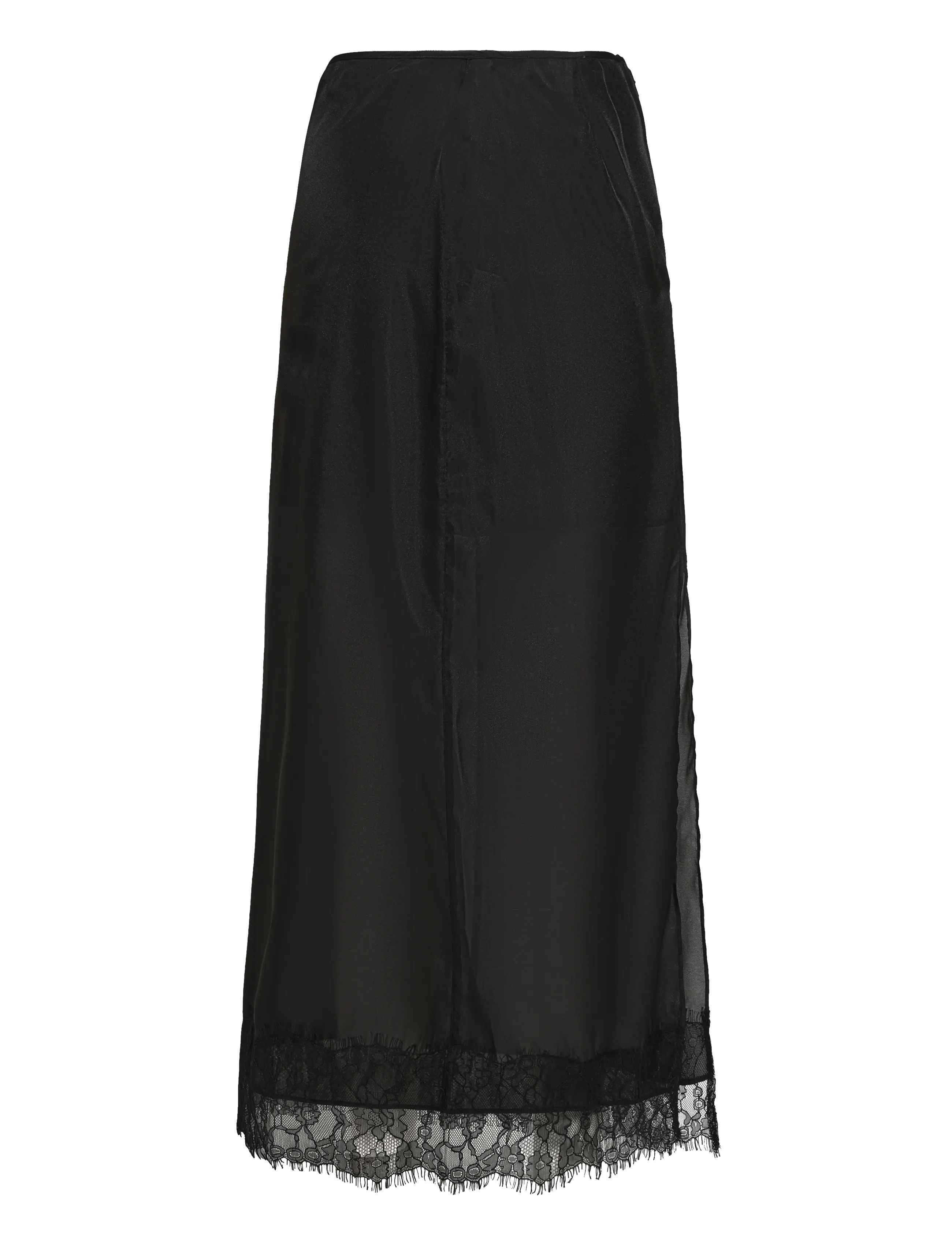 Topshop - TSDENA ORGANZA LACE HEM MAXI SKIRT WVN - maxi skirts - jet black - 2