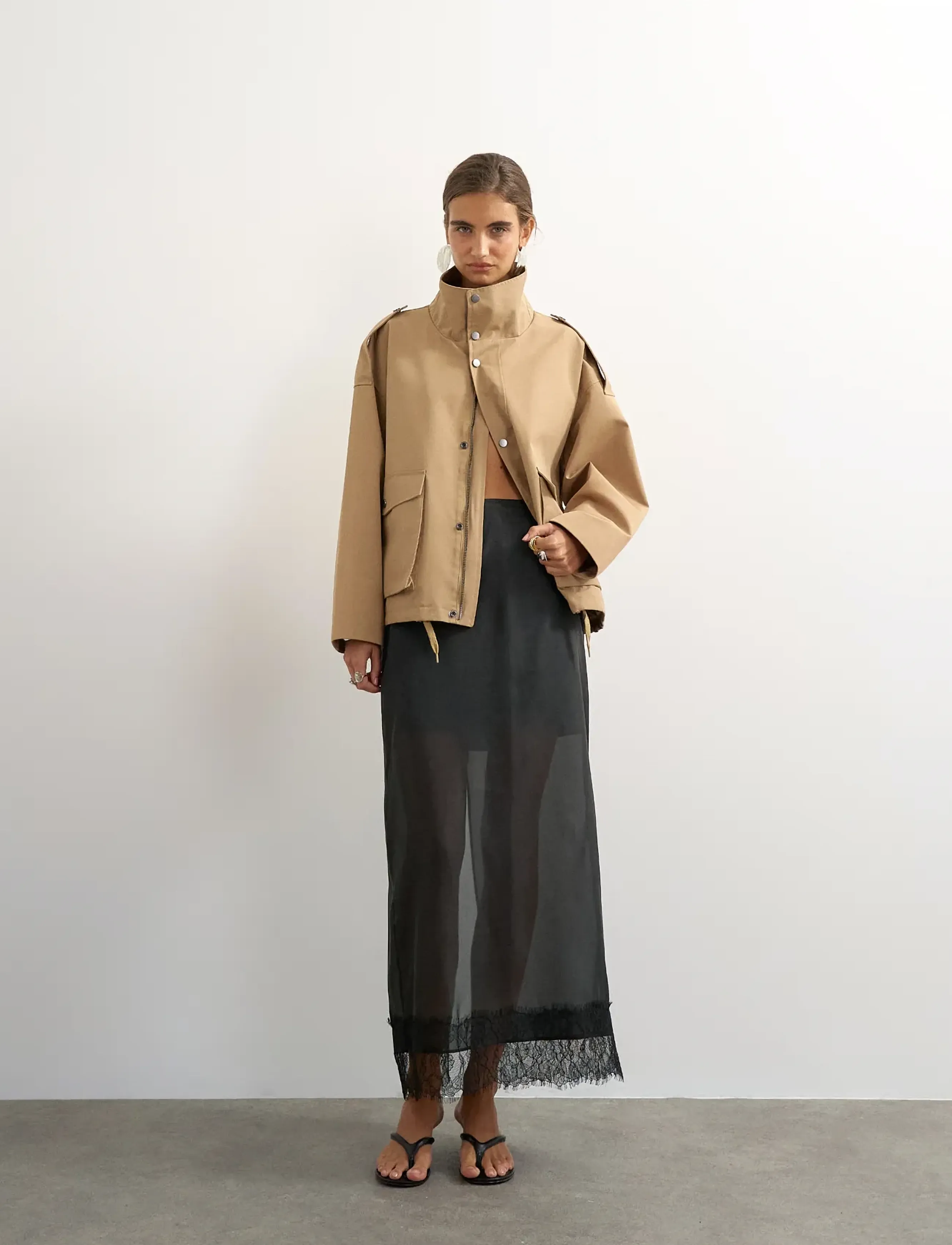 TOPSHOP Tsdena Organza Lace Hem Maxi Skirt Wvn kjolar dam – bild 6