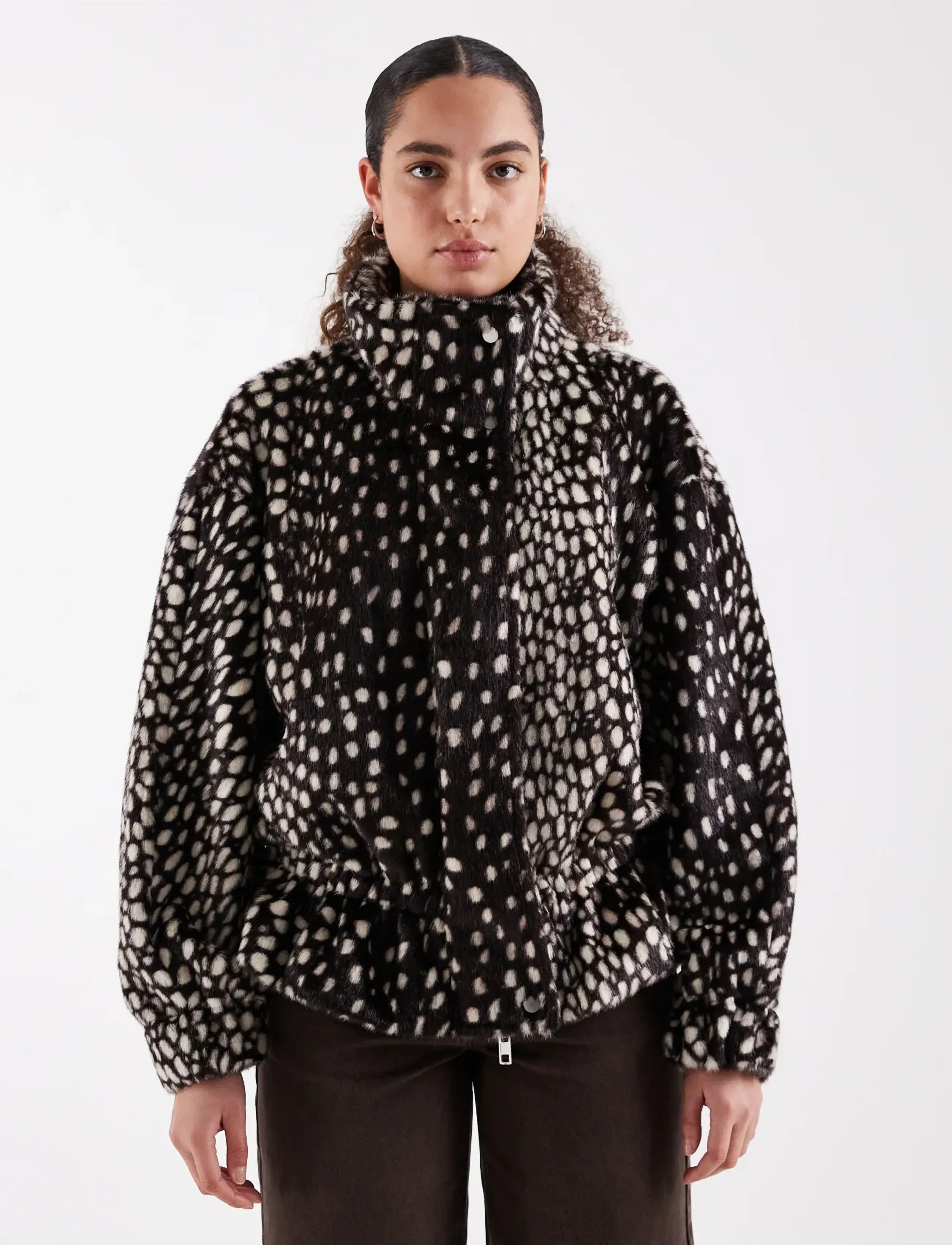 Topshop TSGAIL HIGH NECK CINCH JACKET OTW - Kläder - CHOCOLATE BROWN / brown