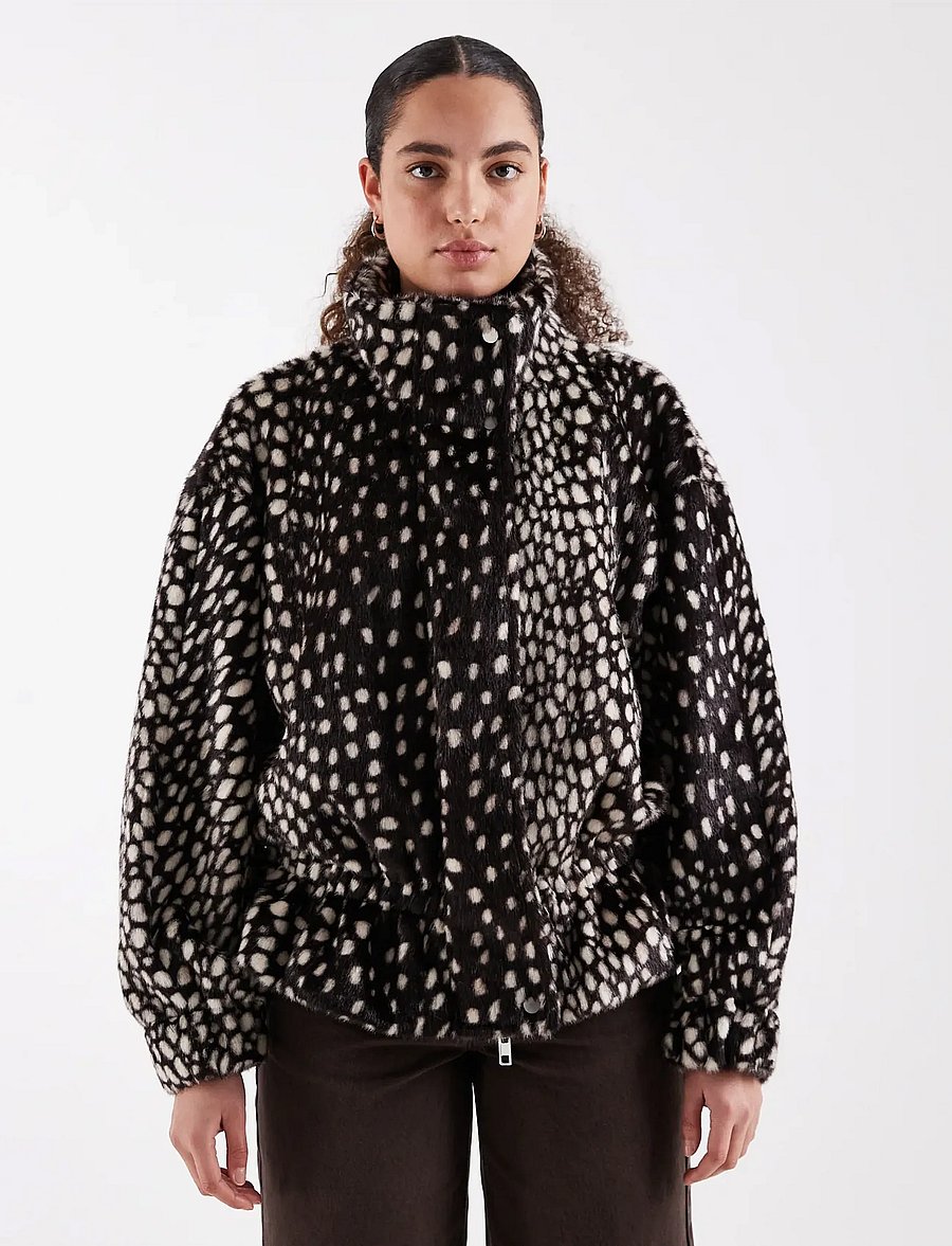 Topshop - TSGAIL HIGH NECK CINCH JACKET OTW - chocolate brown - 0