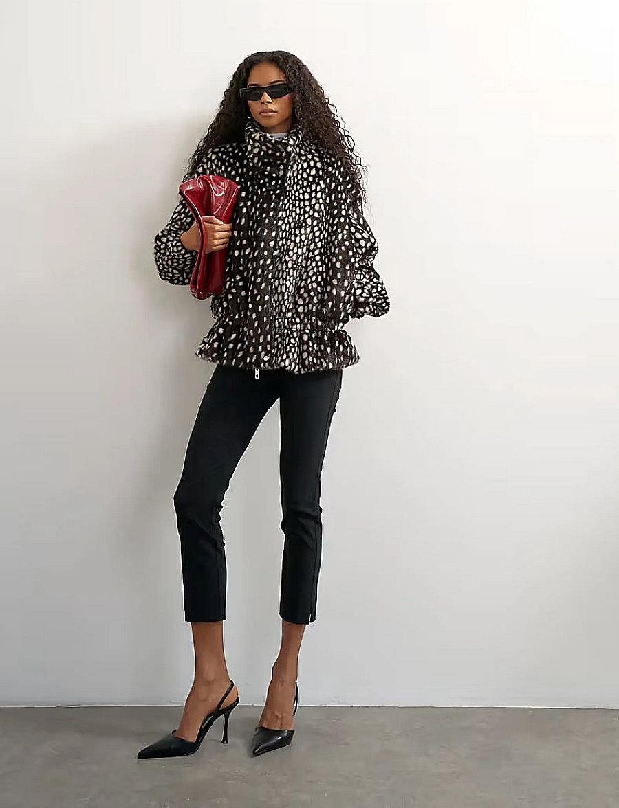 Topshop - TSGAIL HIGH NECK CINCH JACKET OTW - faux fur jakker - chocolate brown - 0