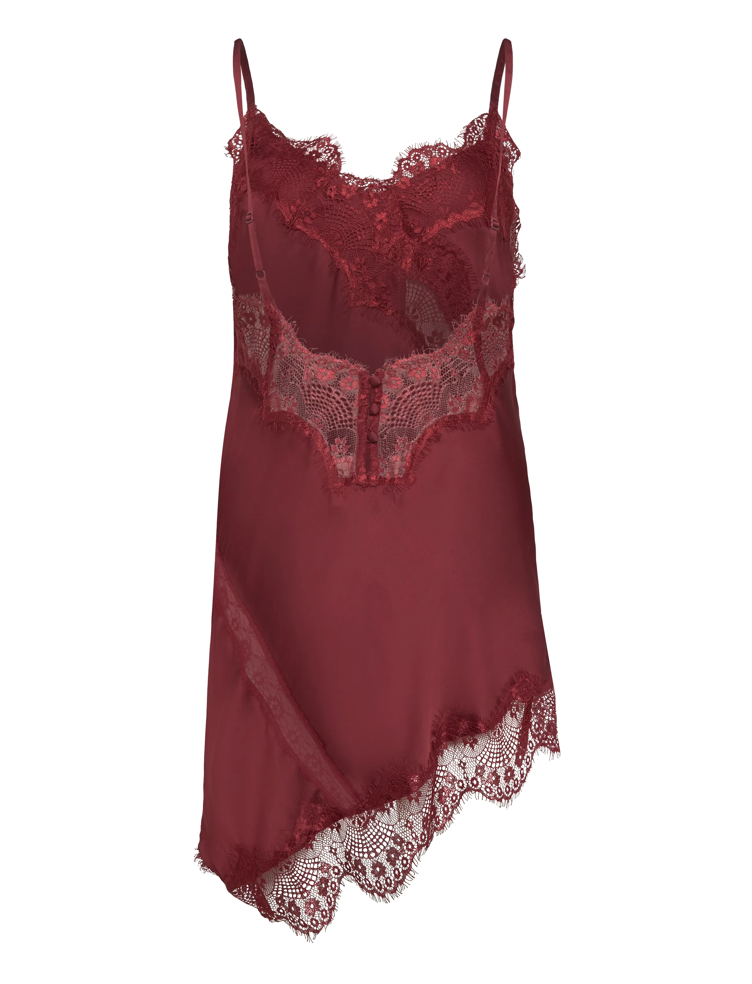 Topshop - TSDREA SL LACE ASYMMETRIC TUNIC TOP WVN - tunics - burgundy - 2