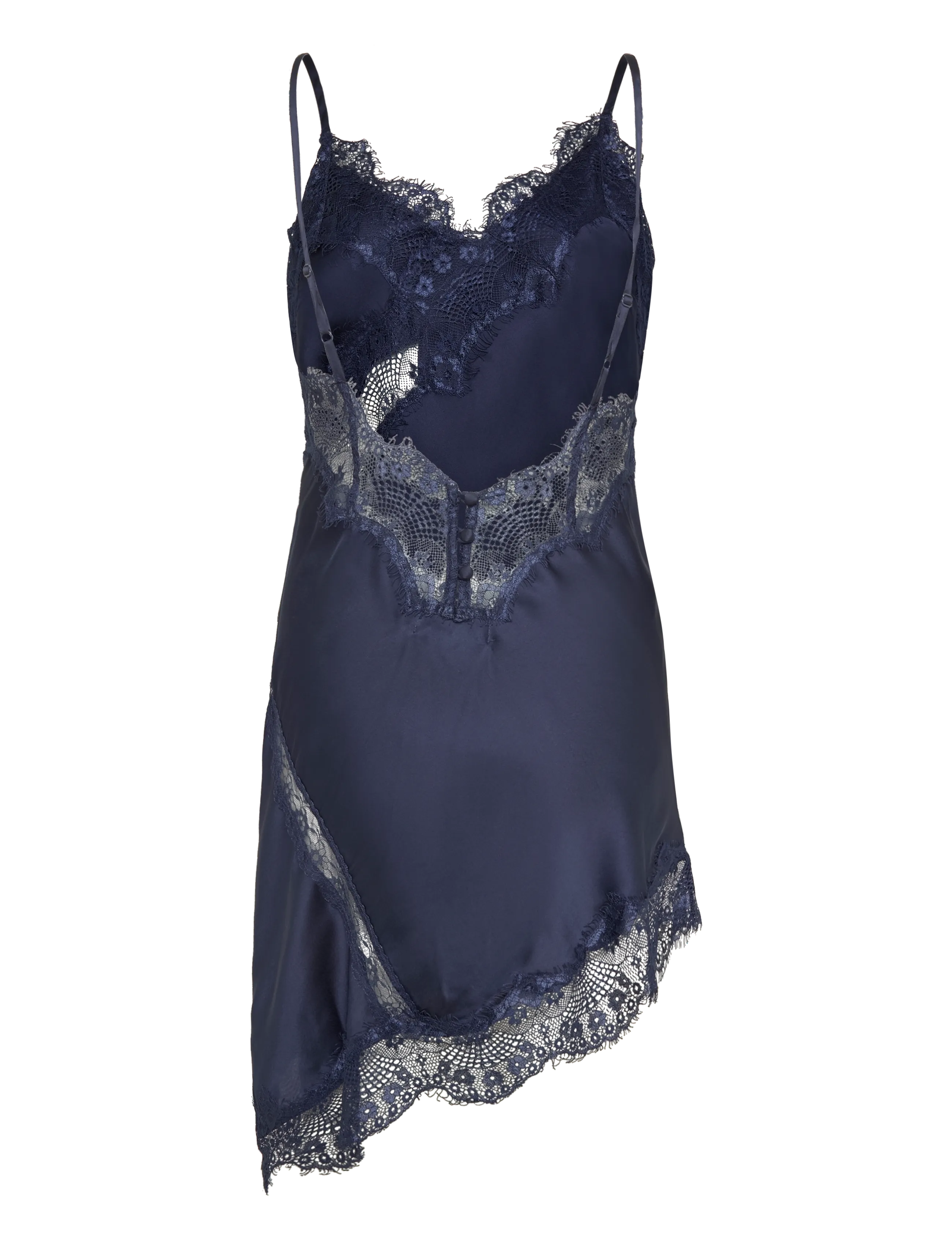 Topshop - TSDREA SL LACE ASYMMETRIC TUNIC TOP WVN - tunics - navy blazer - 2