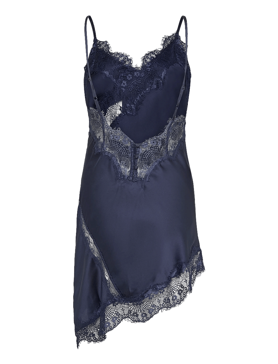 Topshop - TSDREA SL LACE ASYMMETRIC TUNIC TOP WVN - tunics - navy blazer - 2