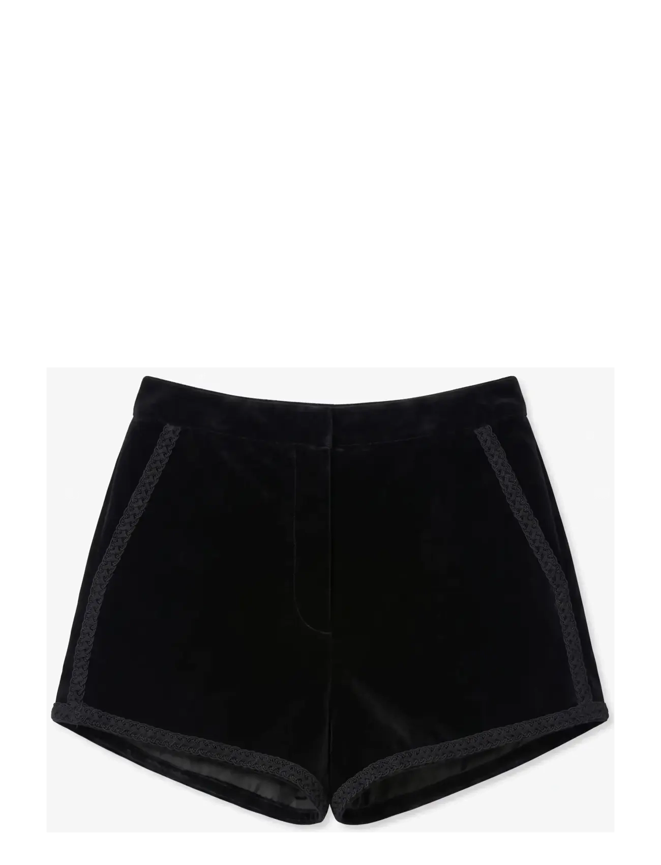 Topshop TSANILA VELVET SHORT LACE TRIM DETAIL - Strandtøj - JET BLACK / black