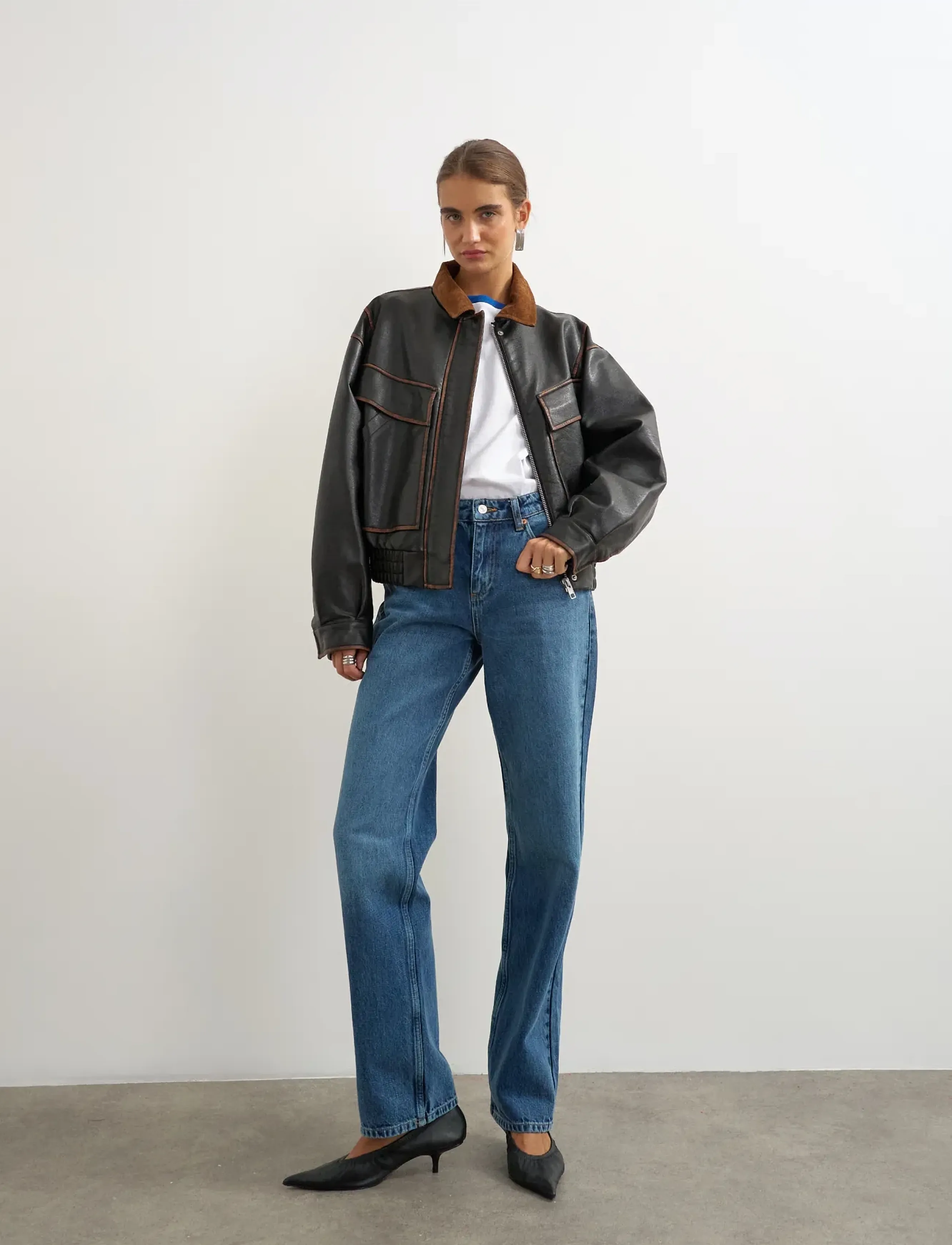 Topshop TSMORI BOXY BOMBER JACKET OTW - Bomberjacken - JET BLACK / black