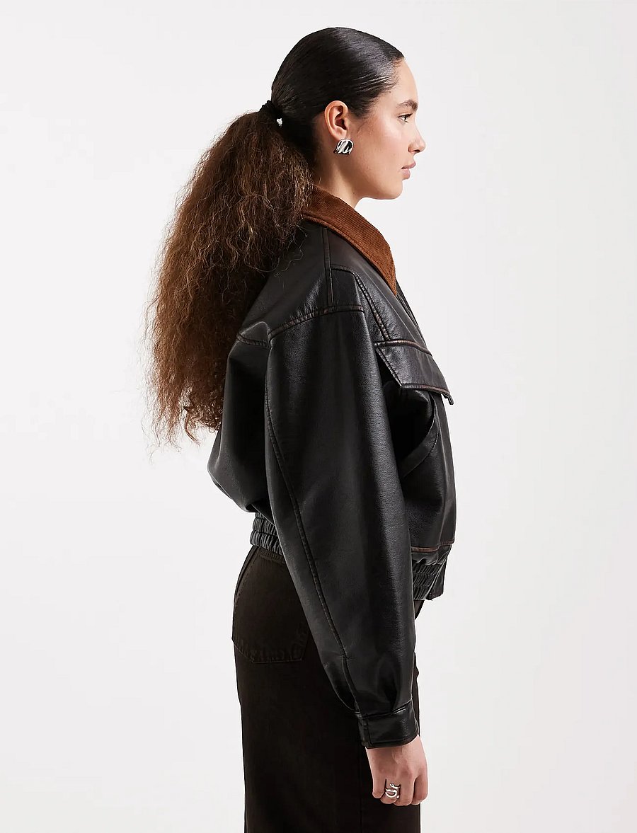 Topshop - TSMORI BOXY BOMBER JACKET OTW - bomberjacken - jet black - 4