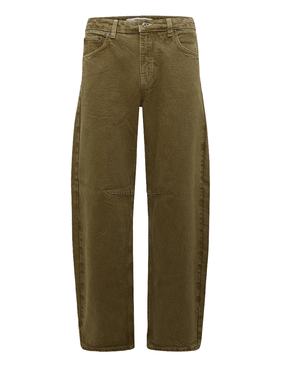Topshop - TSBARREL KHAKI JEAN DNM - barrel jeans - dark green denim - 1
