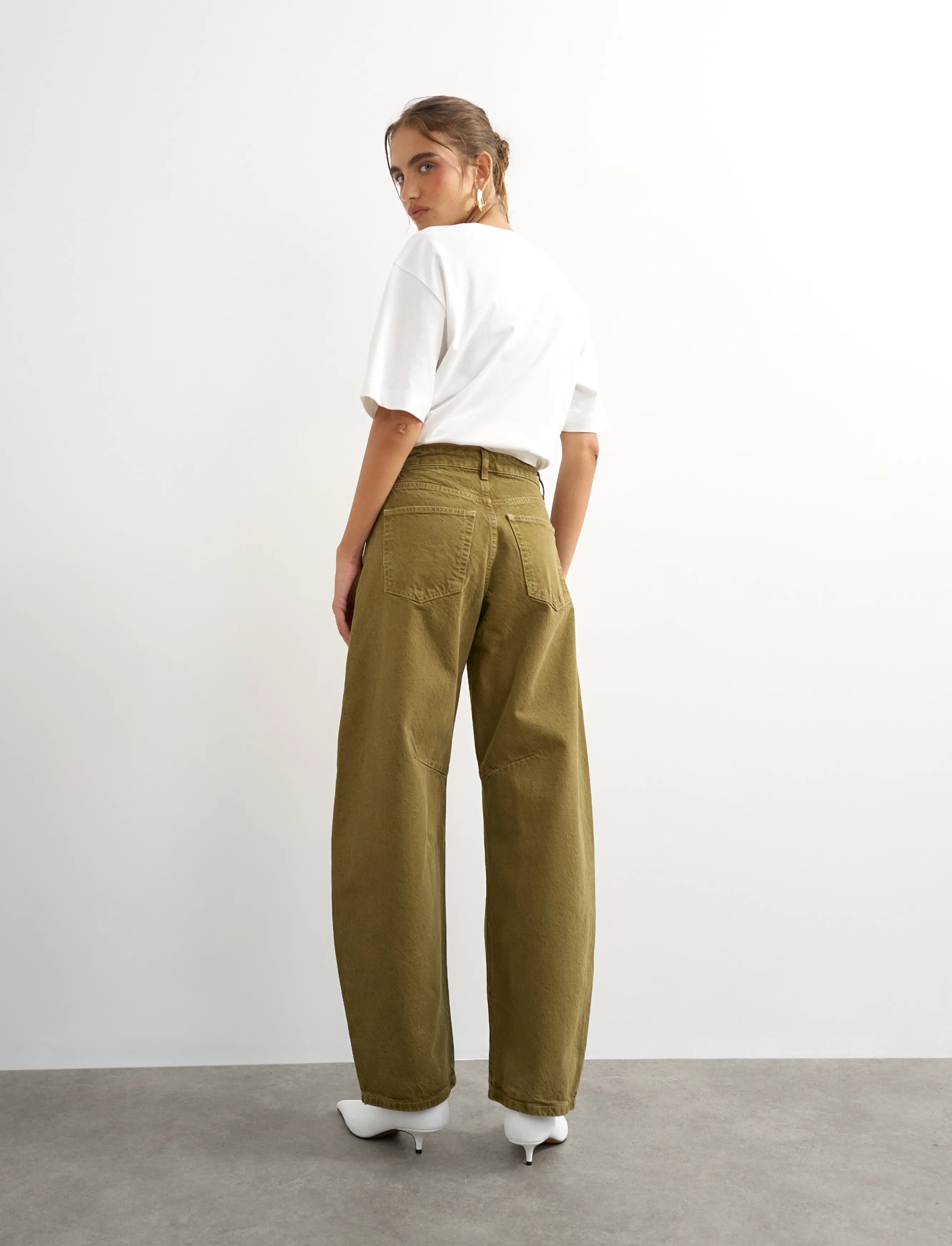 Topshop - TSBARREL KHAKI JEAN DNM - herbstersparnisse - dark green denim - 3