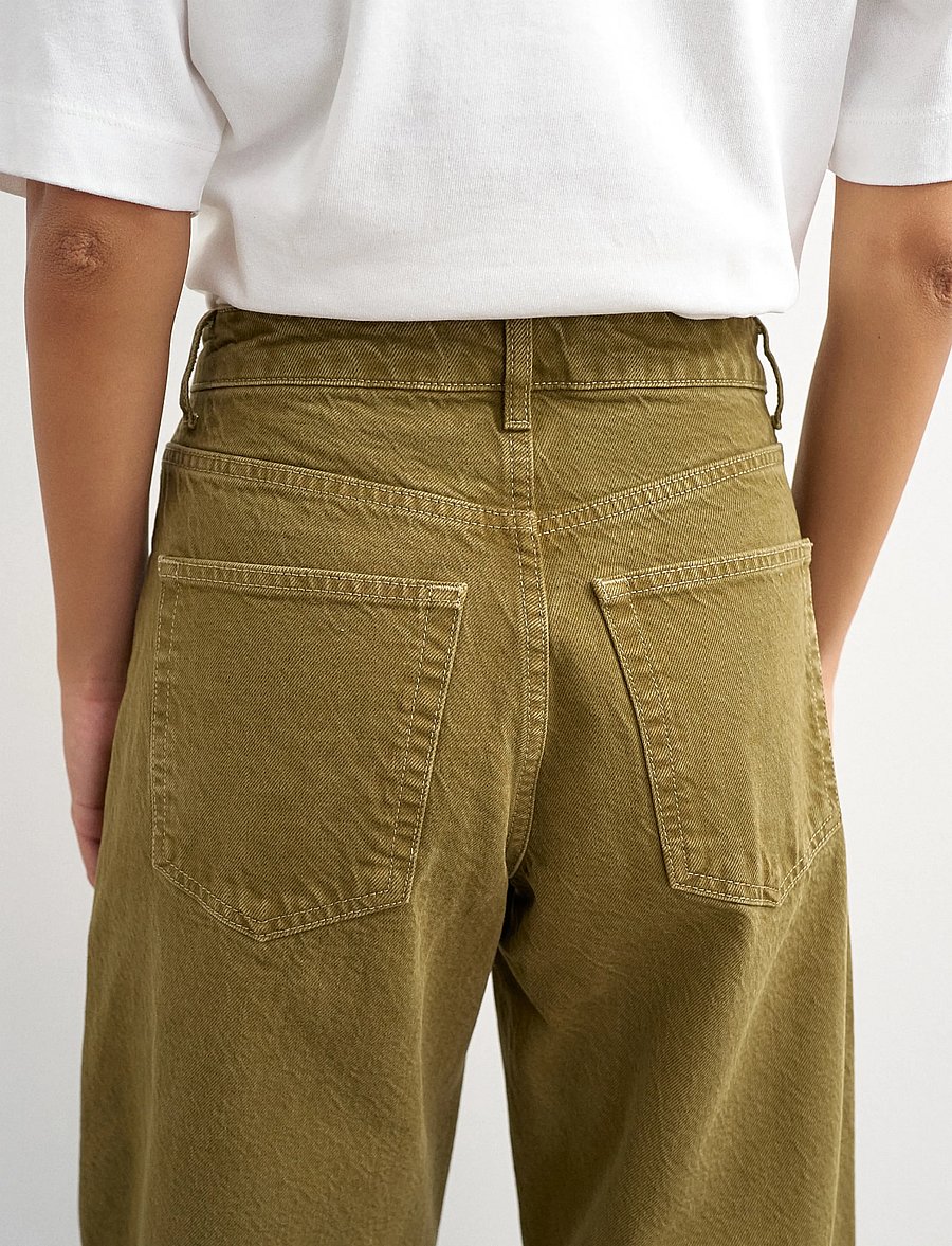 Topshop - TSBARREL KHAKI JEAN DNM - barrel jeans - dark green denim - 4