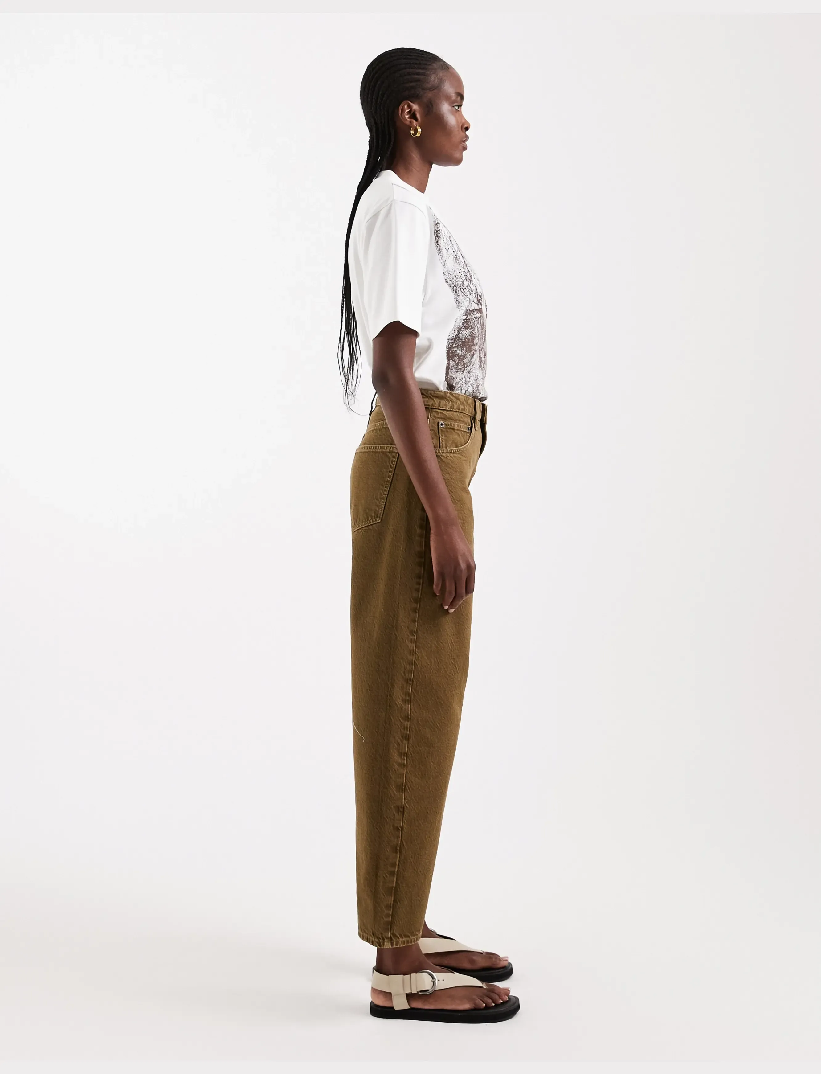 Topshop - TSBARREL KHAKI JEAN DNM - dark green denim - 4