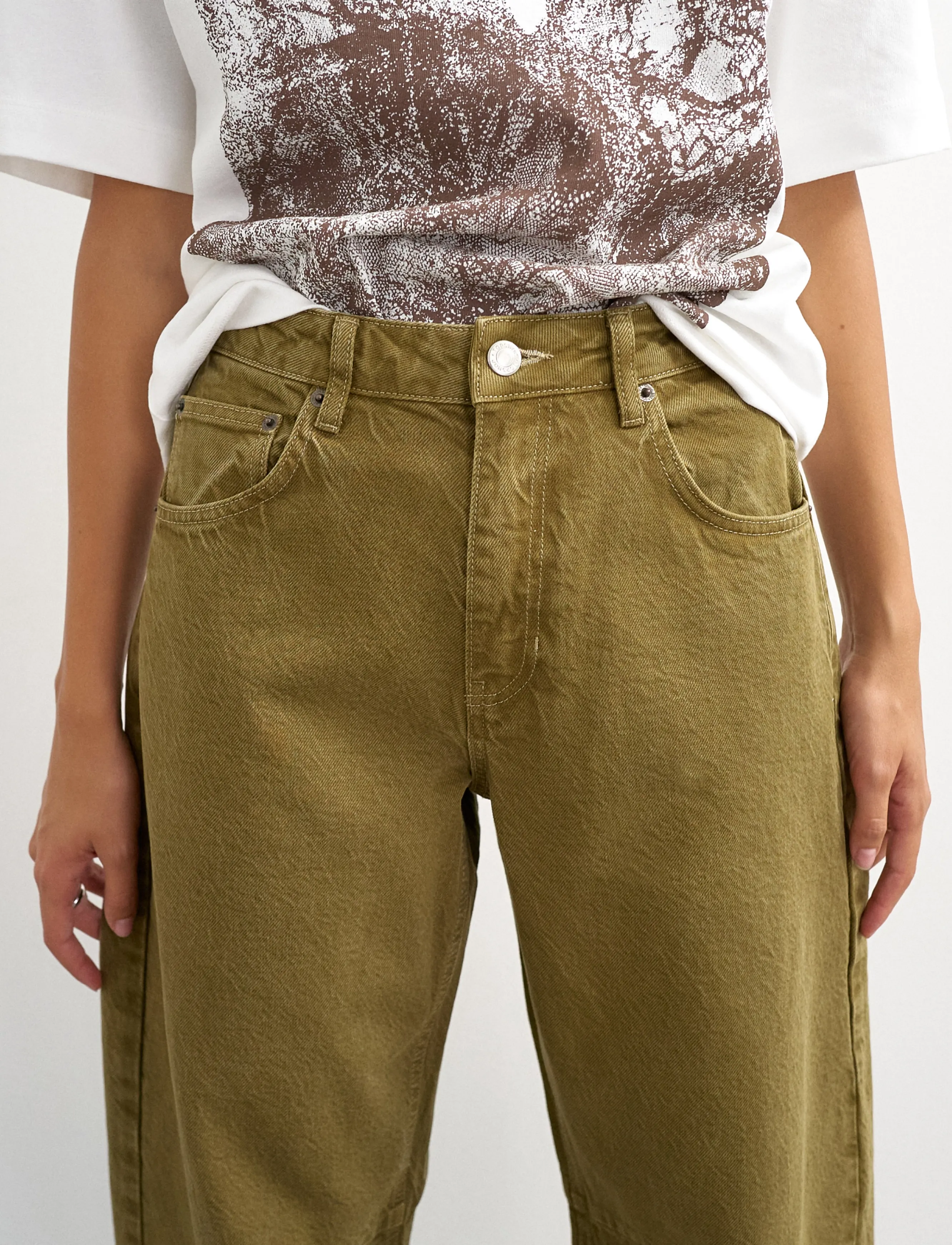 TOPSHOP Tsbarrel Khaki Jean Dnm relaxed fit jeans dam – bild 6