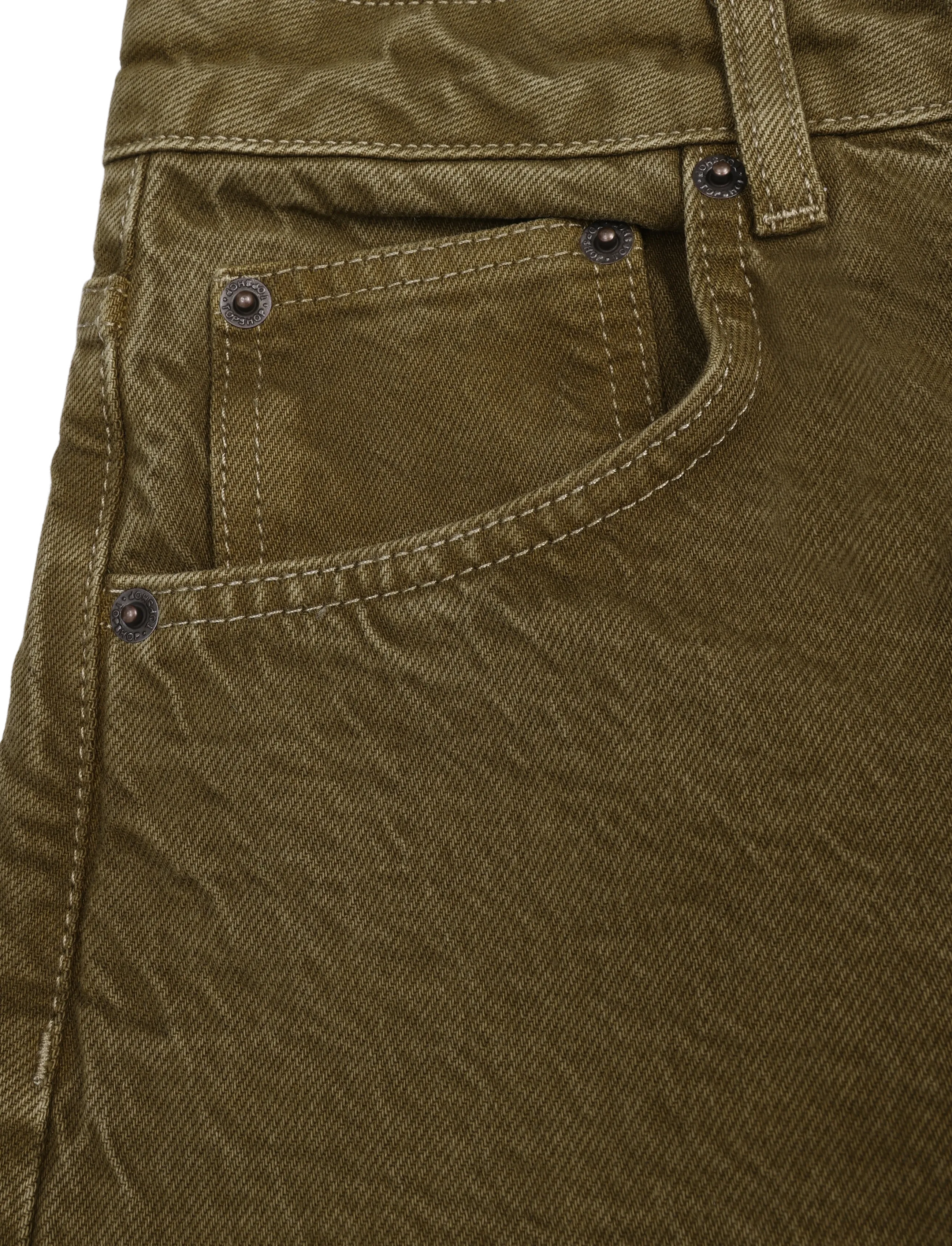 Topshop - TSBARREL KHAKI JEAN DNM - dark green denim - 5