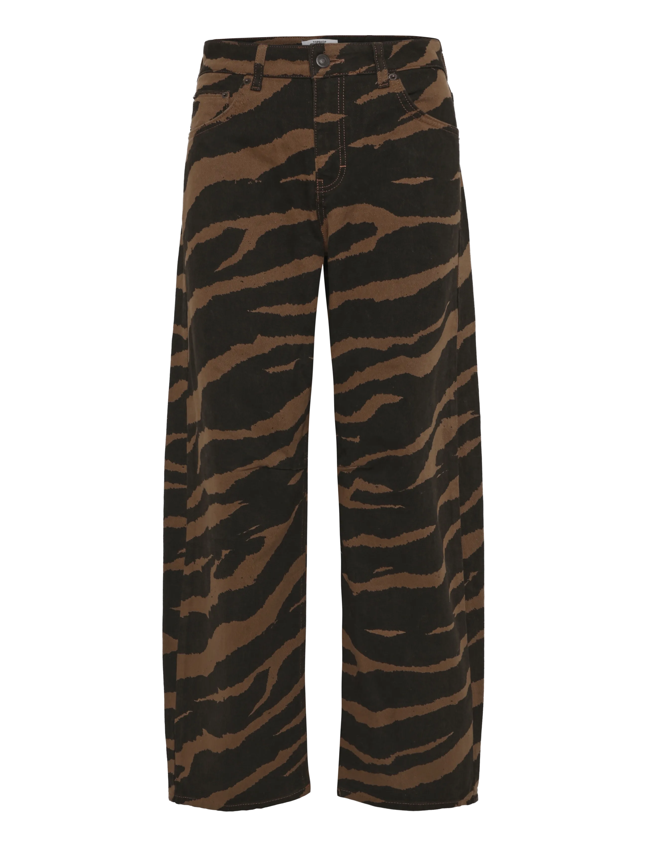 Topshop - TSBARREL MID RISE JEANS DNM - barrel jeans - dark brown denim - 1