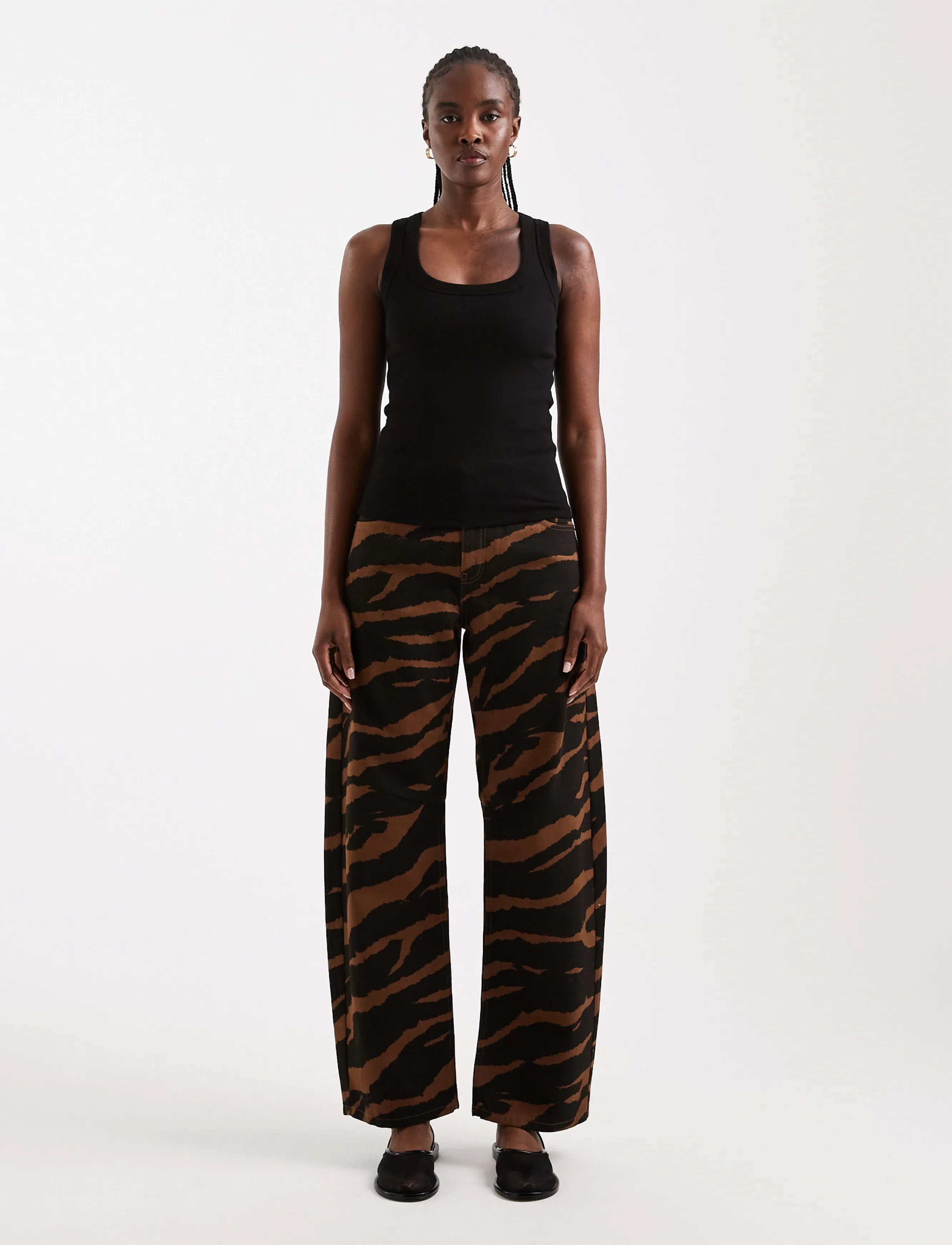 Topshop TSBARREL MID RISE JEANS DNM - Festival outfit - DARK BROWN DENIM / brown