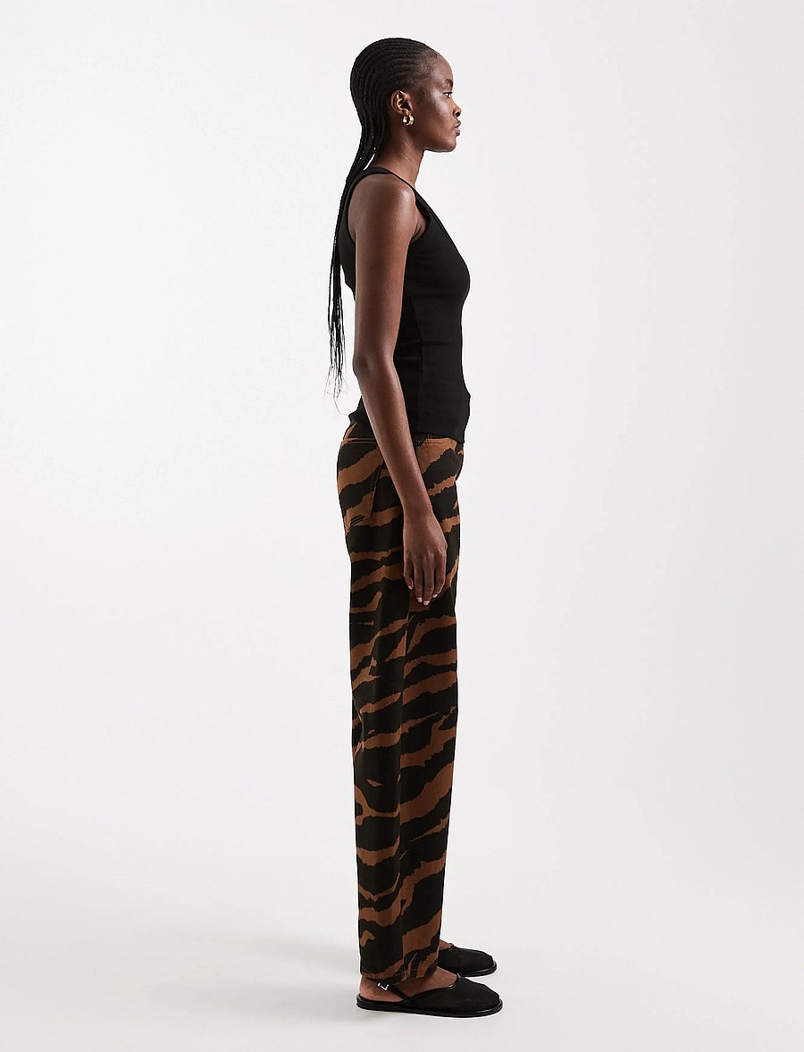 Topshop - TSBARREL MID RISE JEANS DNM - barrel jeans - dark brown denim - 4