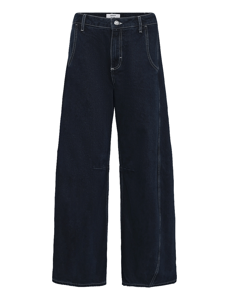 Topshop - TSHORSESHOE JEANS MID RISE DNM - barrel-teksad - dark blue denim - 1