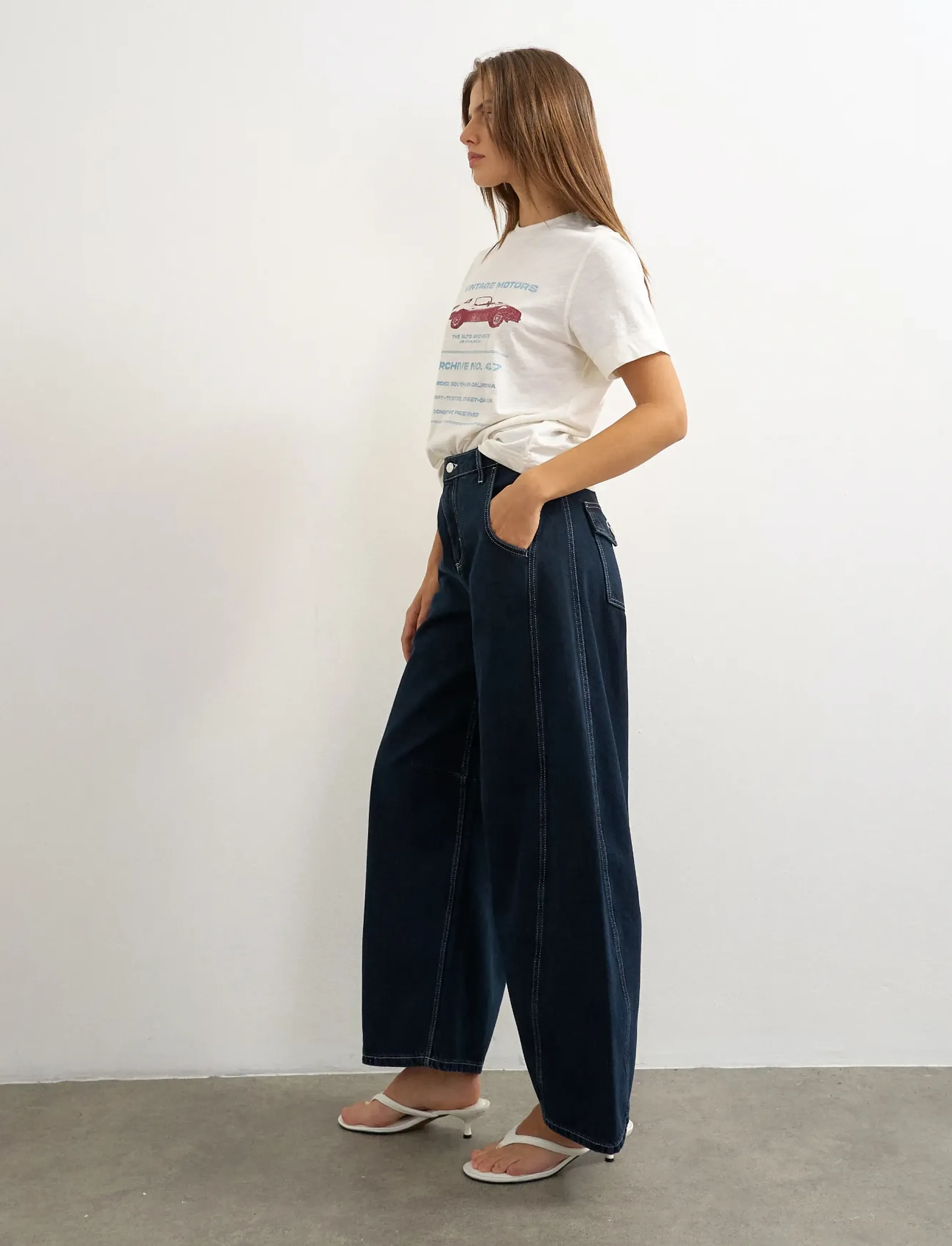 Topshop TSHORSESHOE JEANS MID RISE DNM - Festivali riietus - DARK BLUE DENIM / navy