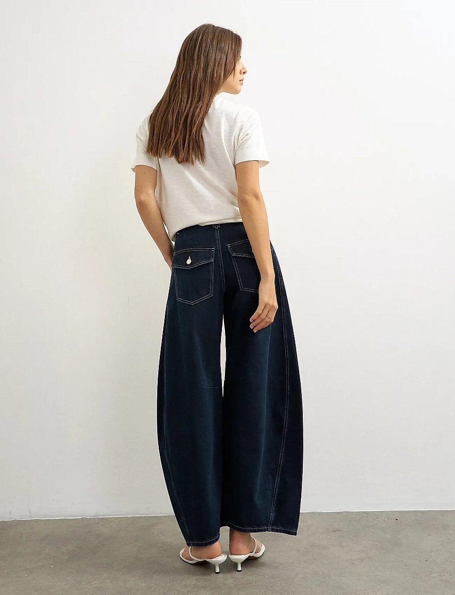 Topshop - TSHORSESHOE JEANS MID RISE DNM - „barrel“ formos džinsai - dark blue denim - 3
