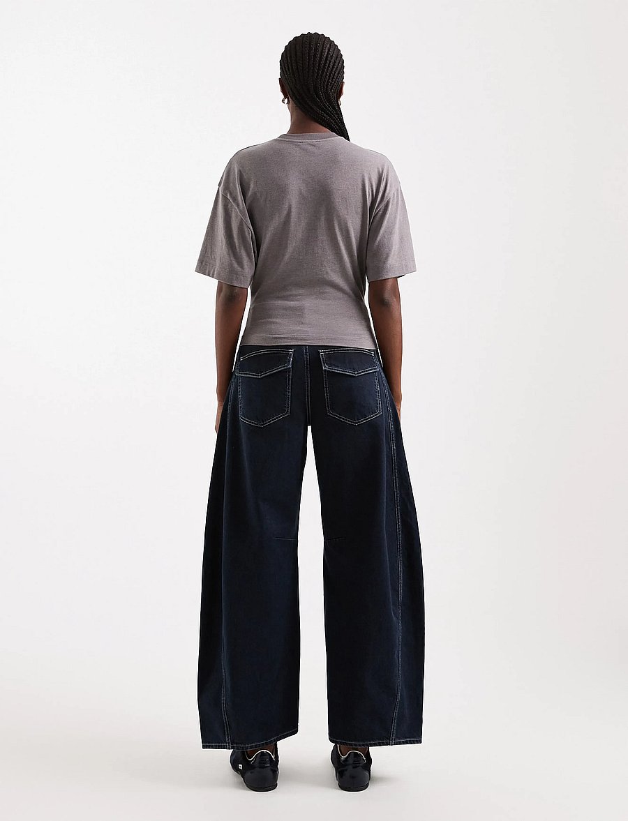 Topshop - TSHORSESHOE JEANS MID RISE DNM - barrel-teksad - dark blue denim - 3