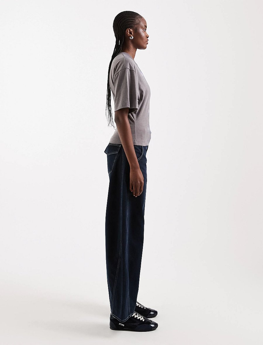 Topshop - TSHORSESHOE JEANS MID RISE DNM - barrel-teksad - dark blue denim - 4