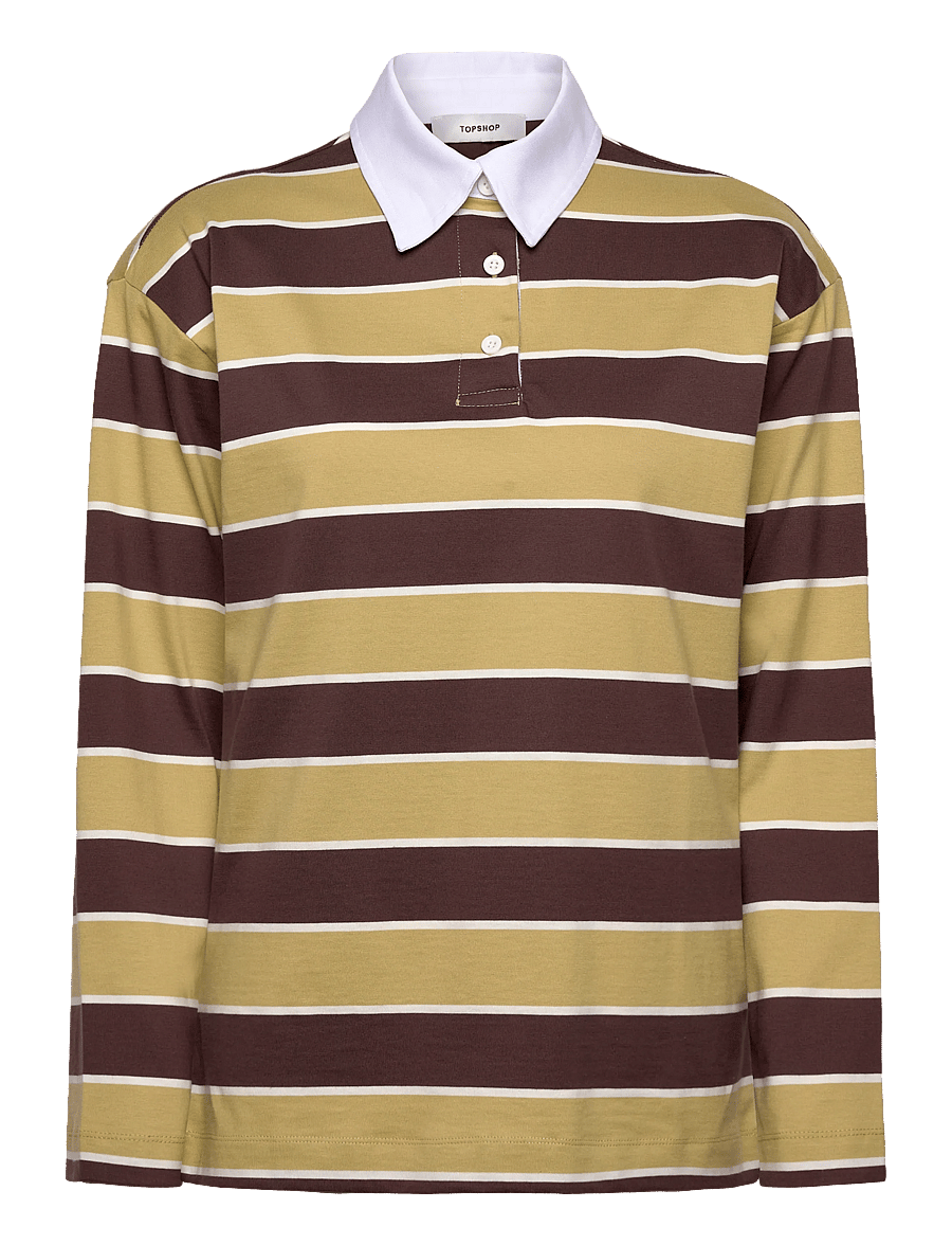 Topshop - TSBIBS L/S STRIPE POLO TOP JRS - polosärgid - weeping willow - 1
