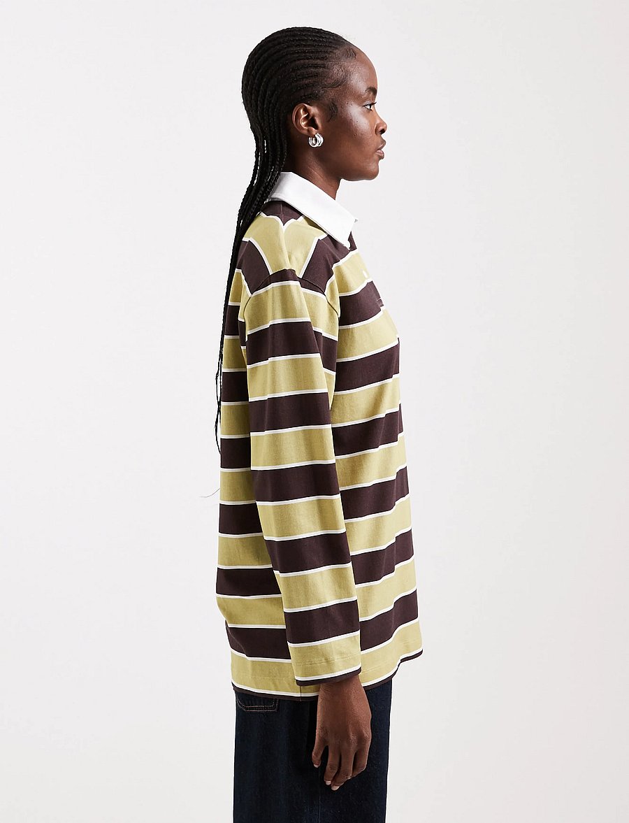 Topshop - TSBIBS L/S STRIPE POLO TOP JRS - polosärgid - weeping willow - 4