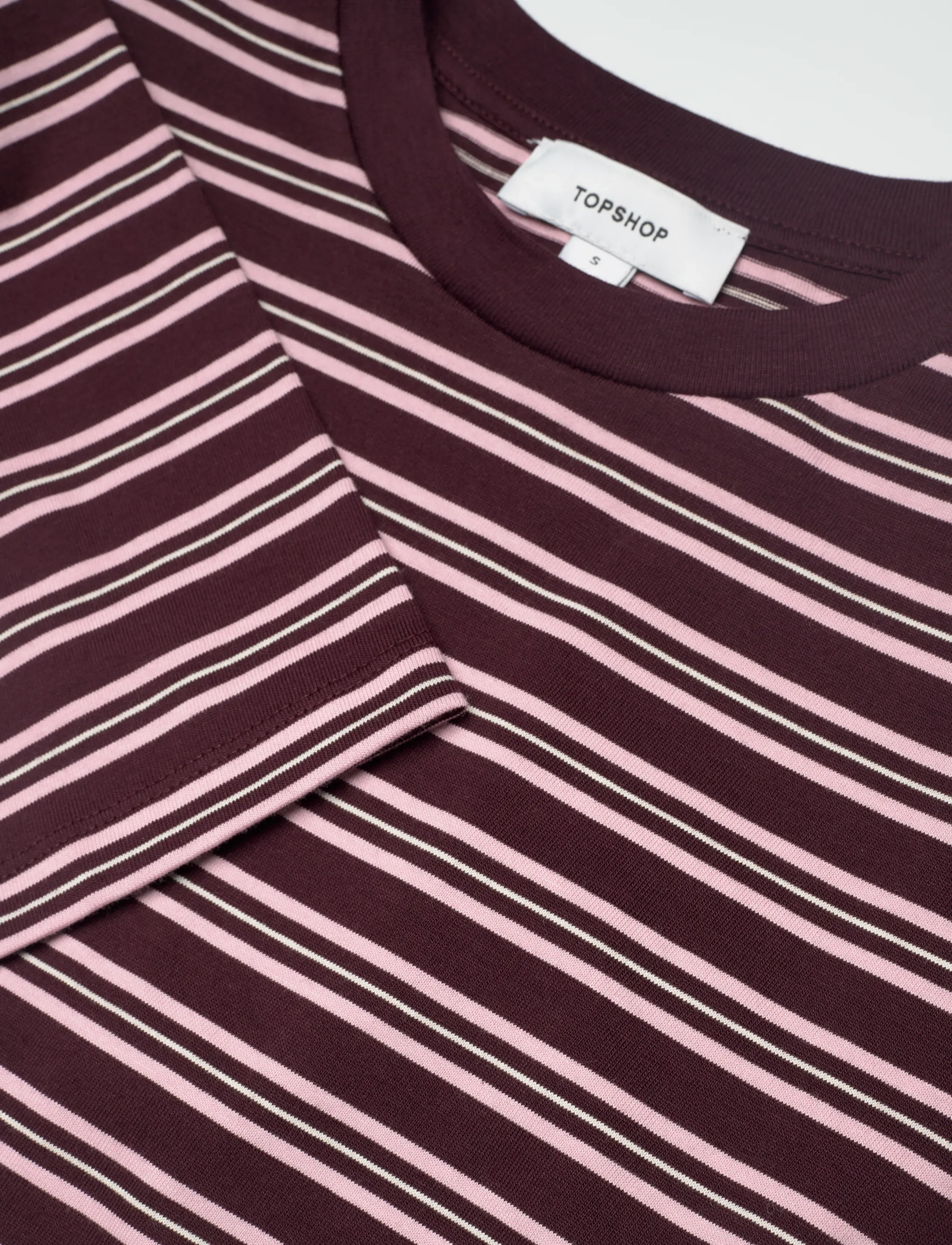 Topshop - TSBETT L/S STRIPED SHOULDER TOP JRS - langärmlige tops - burgundy - 5
