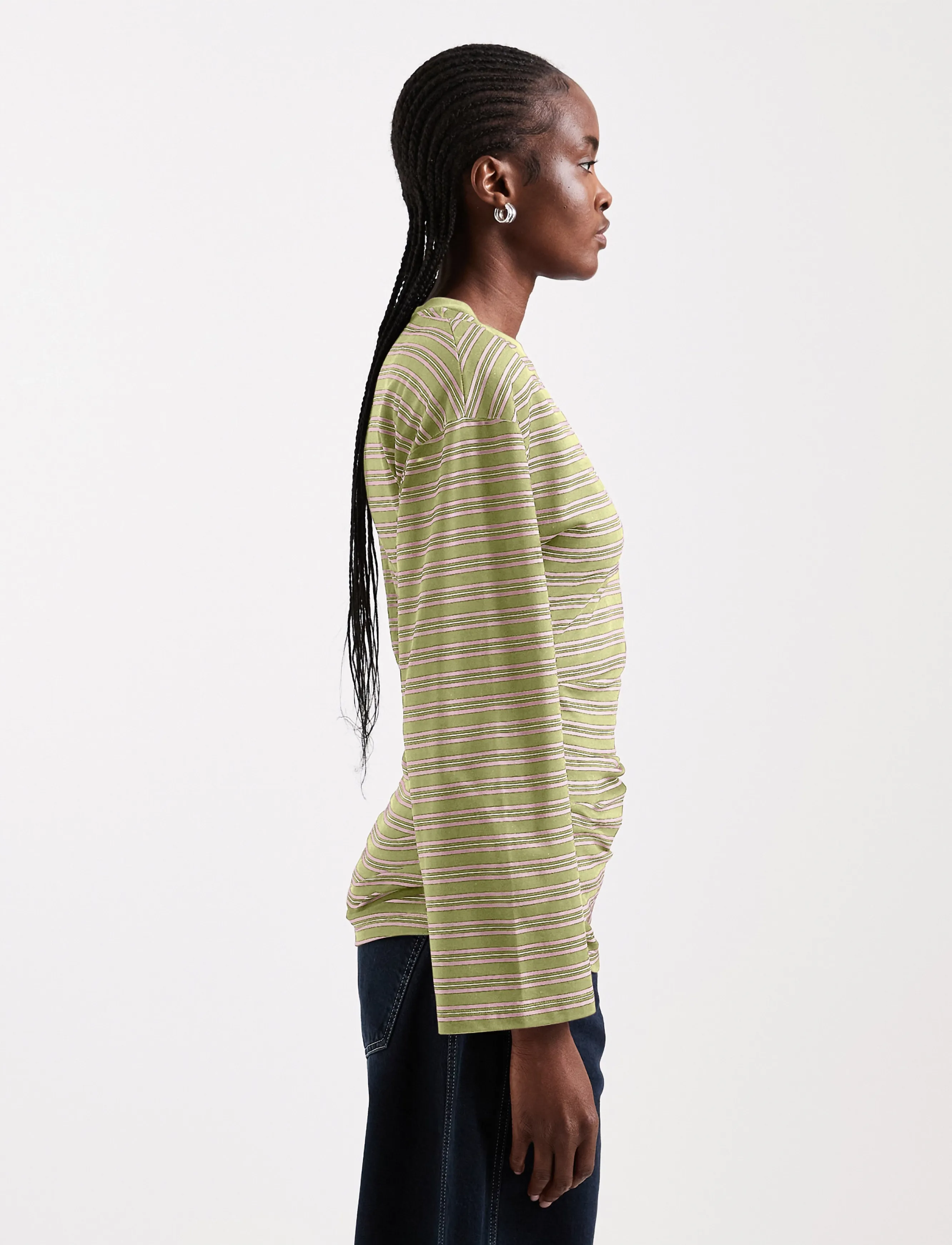 Topshop - TSBETT L/S STRIPED SHOULDER TOP JRS - pikkade varrukatega topid - weeping willow - 4
