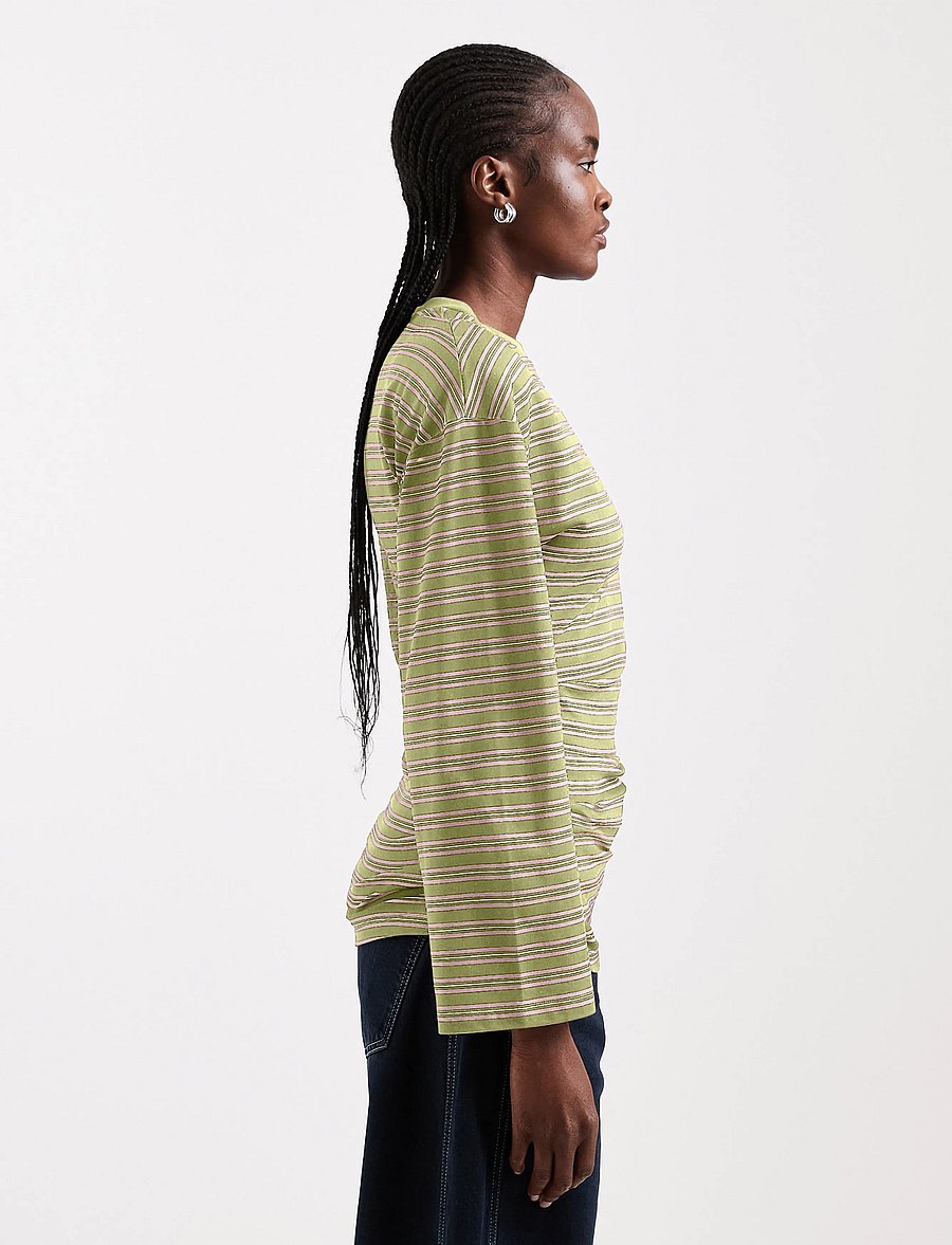 Topshop - TSBETT L/S STRIPED SHOULDER TOP JRS - pikkade varrukatega topid - weeping willow - 4