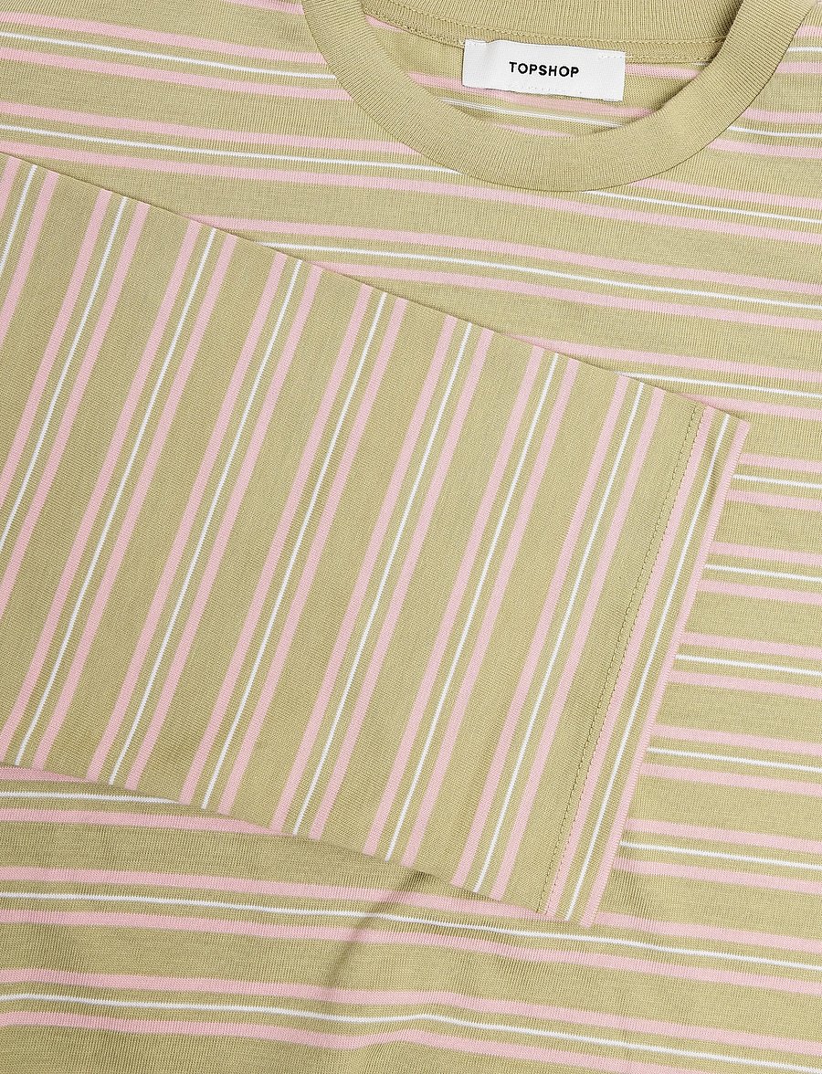 Topshop - TSBETT L/S STRIPED SHOULDER TOP JRS - pikkade varrukatega topid - weeping willow - 5