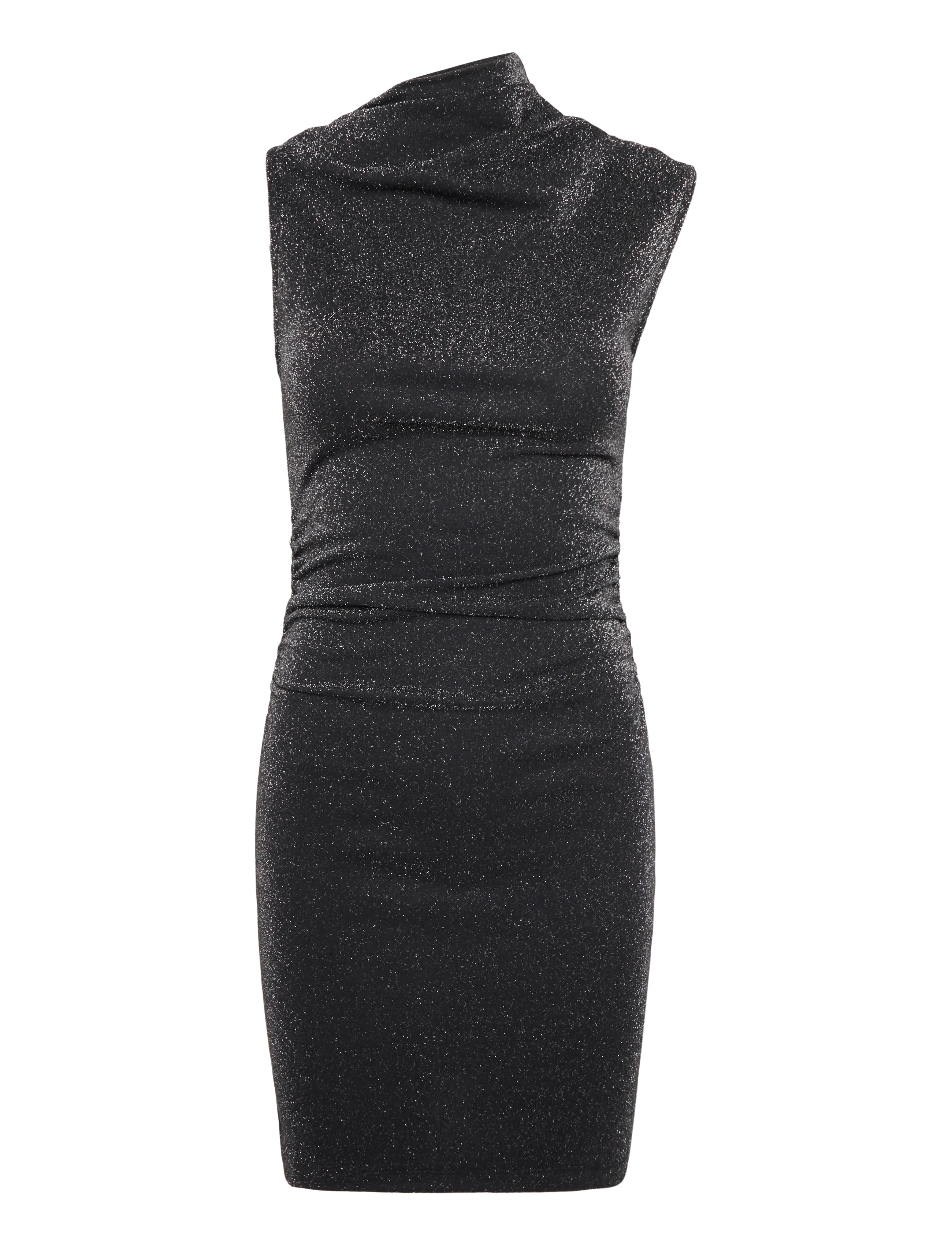 Topshop - TSCELEN HIGH NECK METALLIC MINI DRESS - etuikleider - jet black - 1