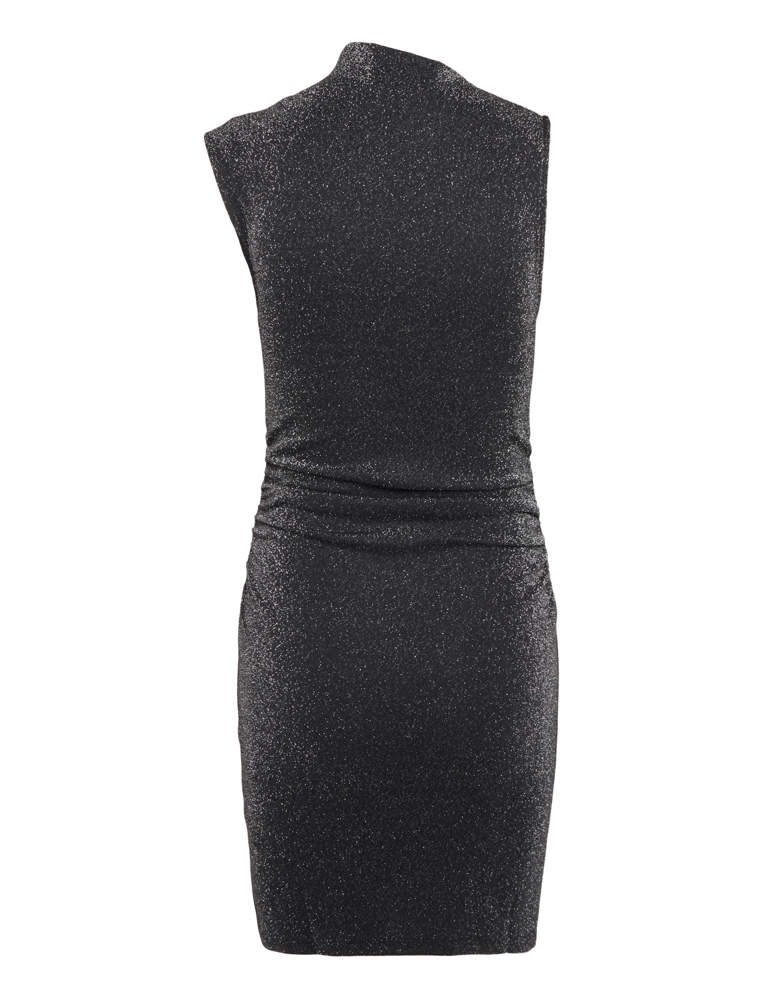 Topshop - TSCELEN HIGH NECK METALLIC MINI DRESS - etuikleider - jet black - 2