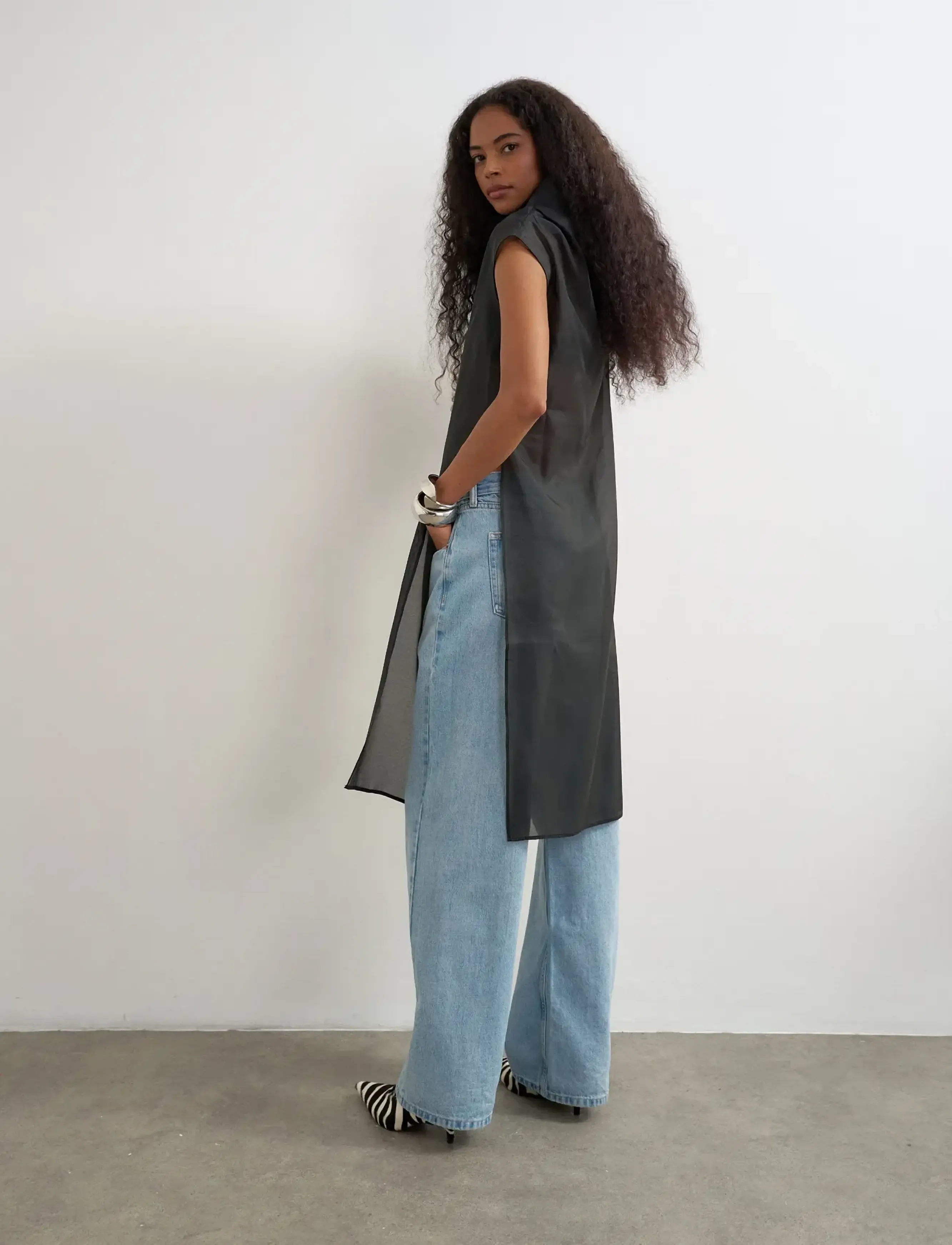 TOPSHOP Tsdebra Sl Highneck Side Split Tunic Wvn toppar & linnen dam – bild 2