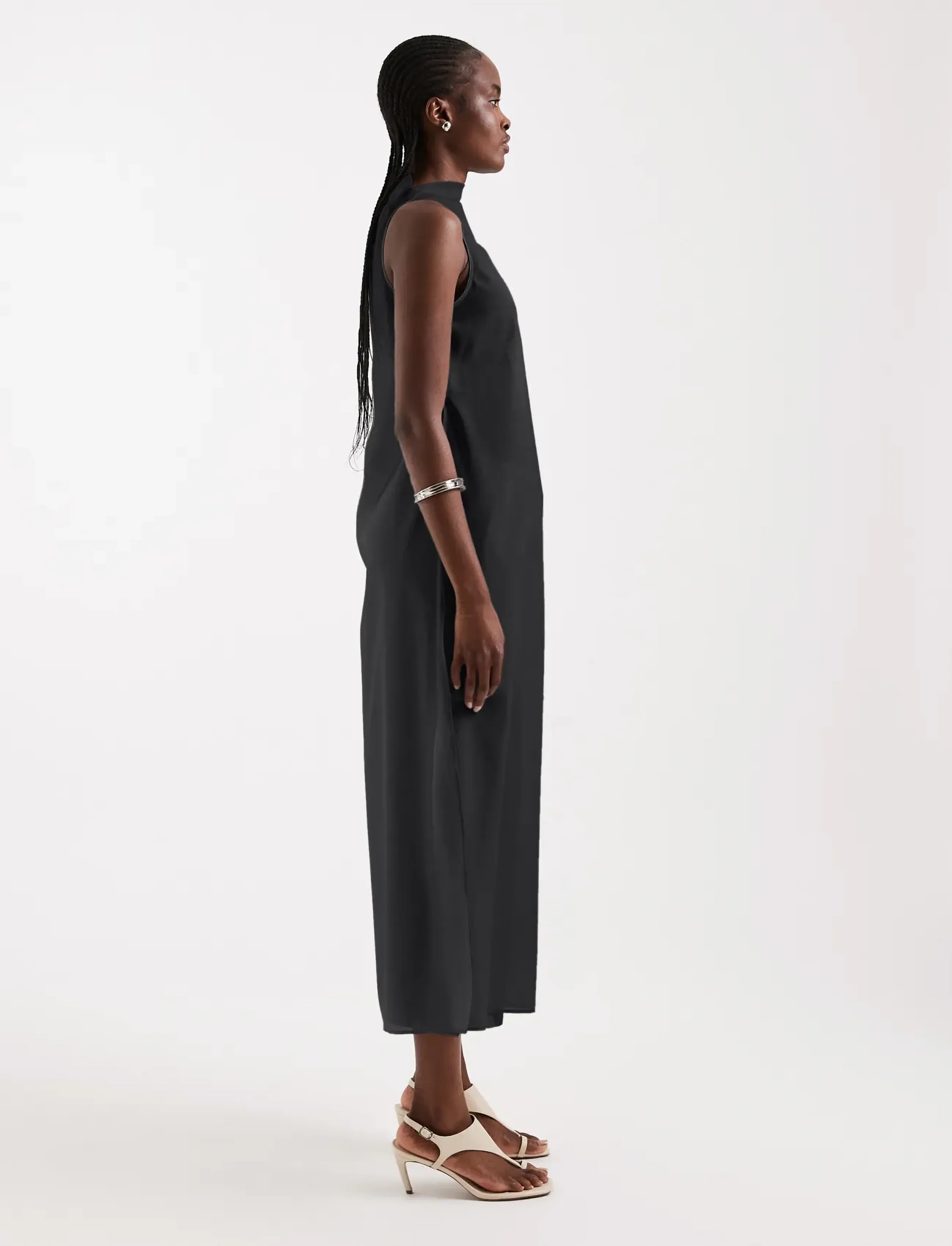 Topshop - TSDEBRA SL HIGHNECK SIDE SPLIT TUNIC WVN - jet black - 4