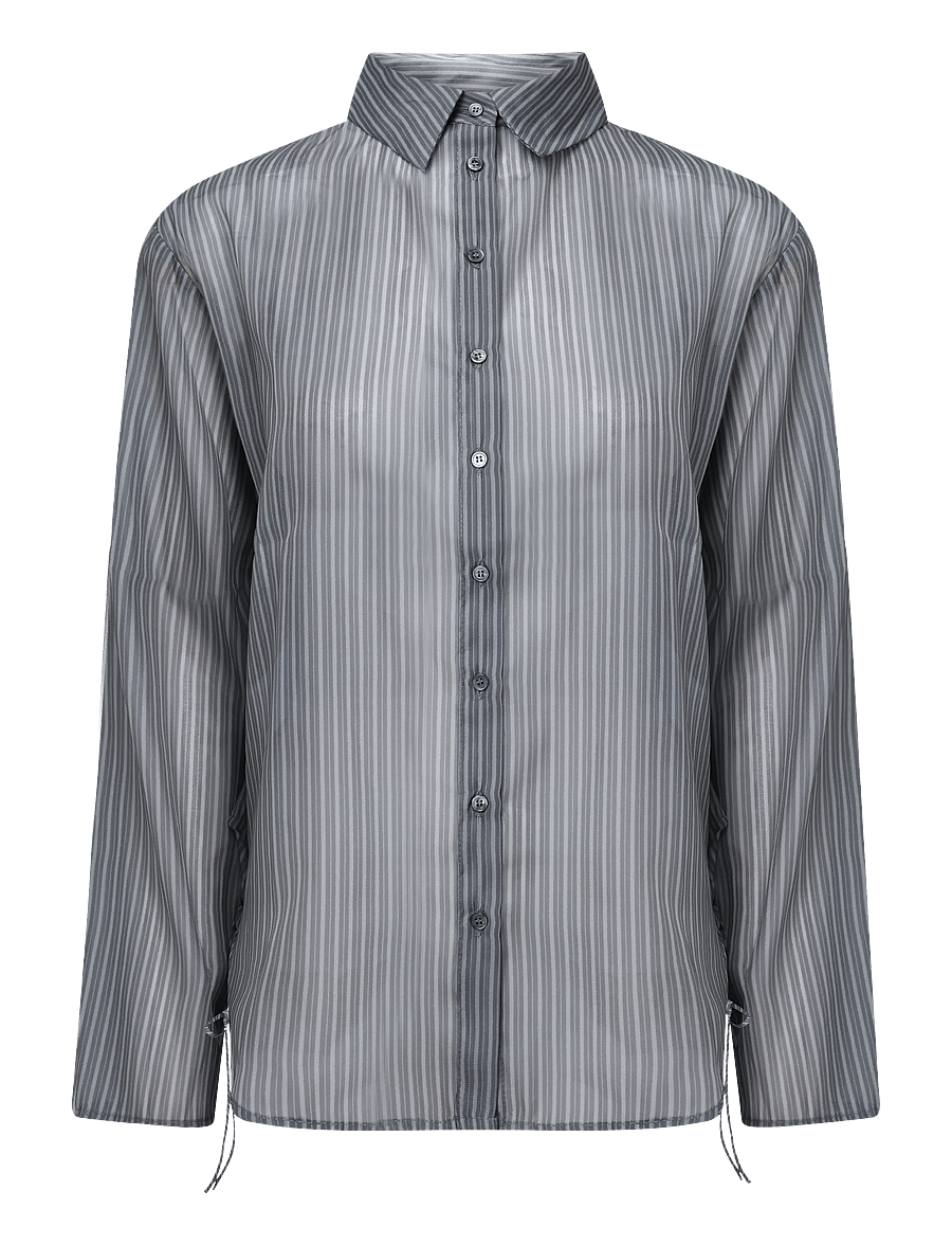 Topshop - TSDELALI LS STRIPE DOUBLELAYER SHIRT WVN - langärmlige hemden - charcoal gray - 1